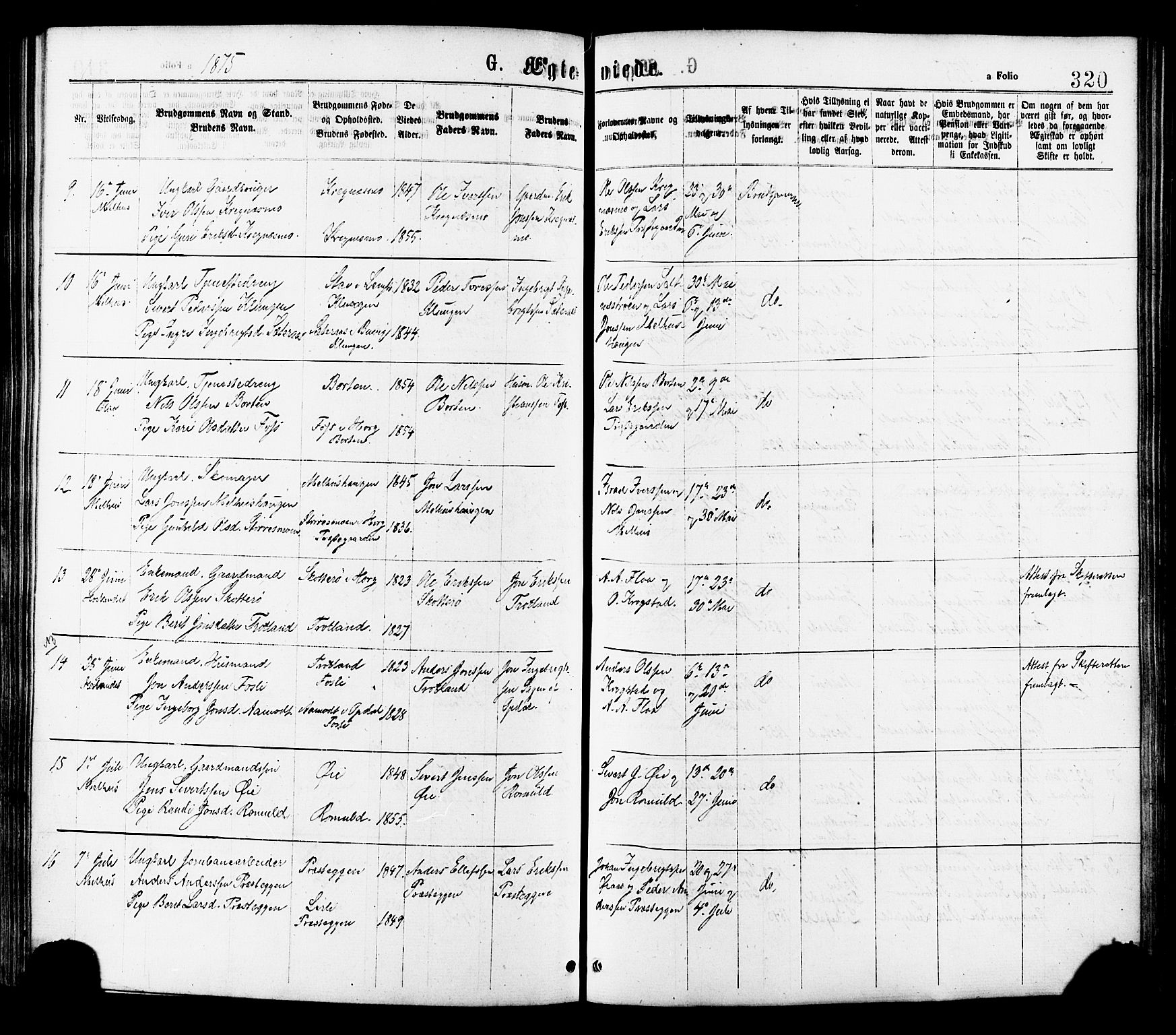 Ministerialprotokoller, klokkerbøker og fødselsregistre - Sør-Trøndelag, SAT/A-1456/691/L1079: Parish register (official) no. 691A11, 1873-1886, p. 320
