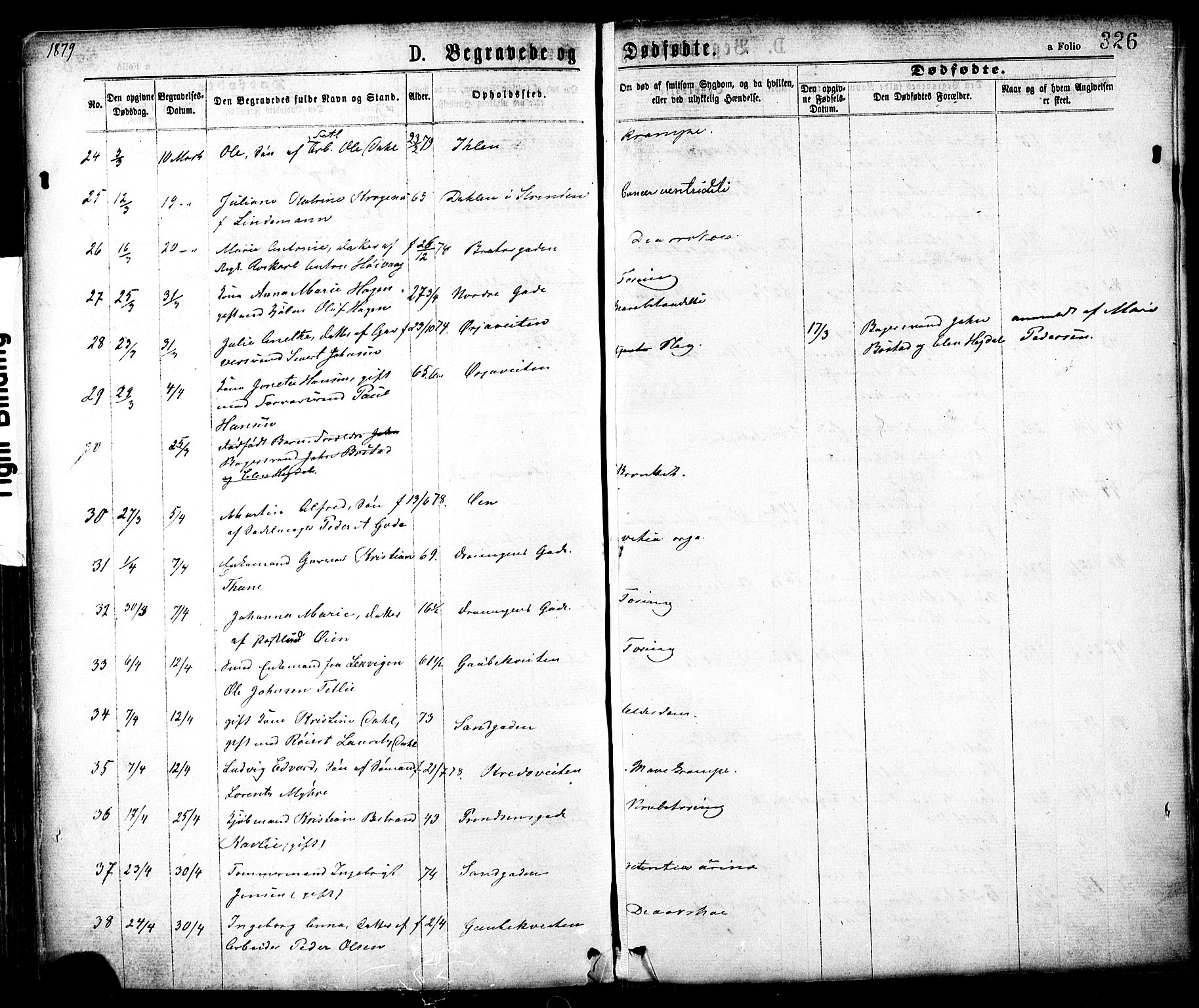 Ministerialprotokoller, klokkerbøker og fødselsregistre - Sør-Trøndelag, AV/SAT-A-1456/602/L0118: Parish register (official) no. 602A16, 1873-1879, p. 326