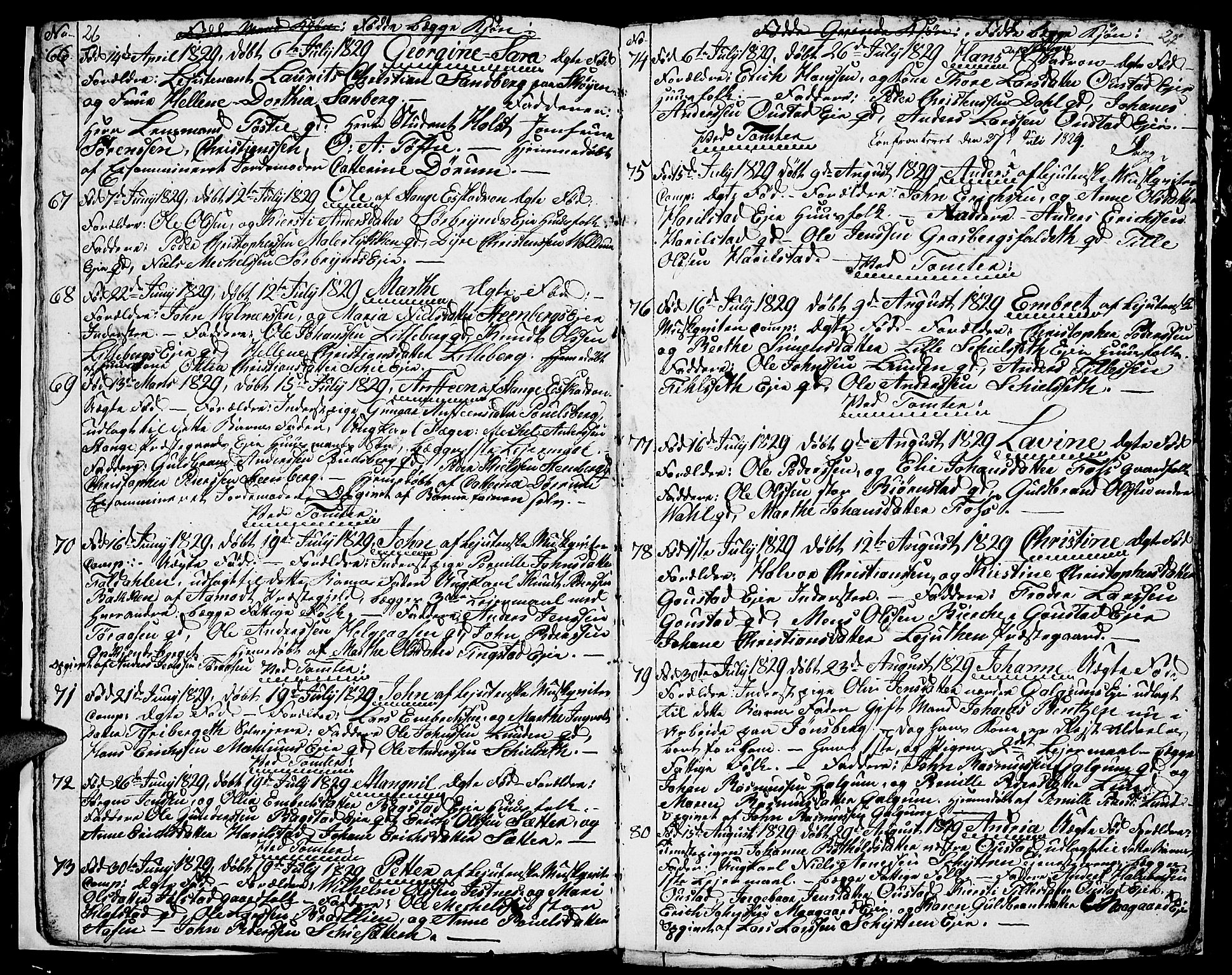 Romedal prestekontor, AV/SAH-PREST-004/L/L0006: Parish register (copy) no. 6, 1828-1830, p. 26-27