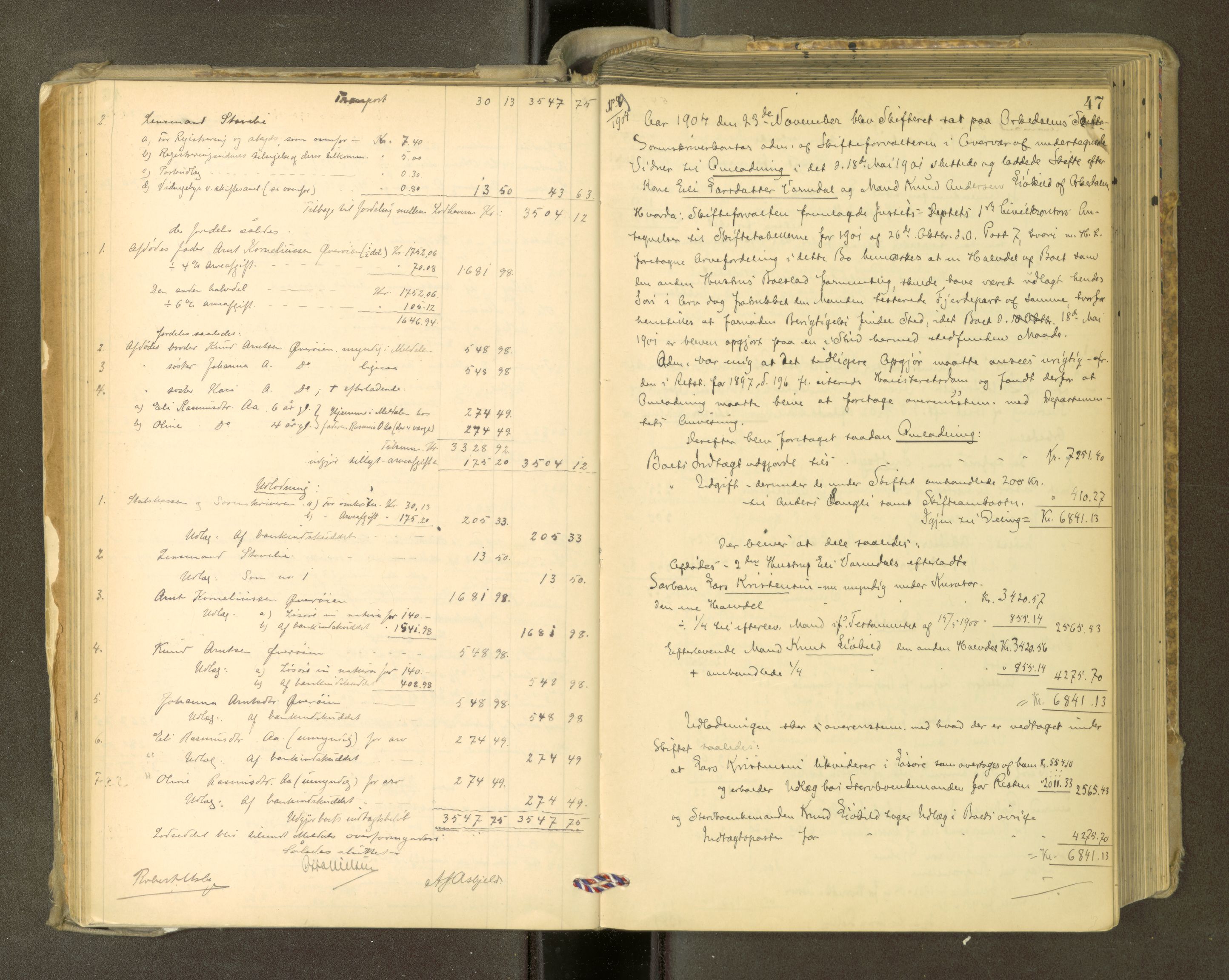 Orkdal sorenskriveri, AV/SAT-A-4169/1/3/3Aa/L0015: Skifteprotokoller, 1902-1915, p. 46b-47a