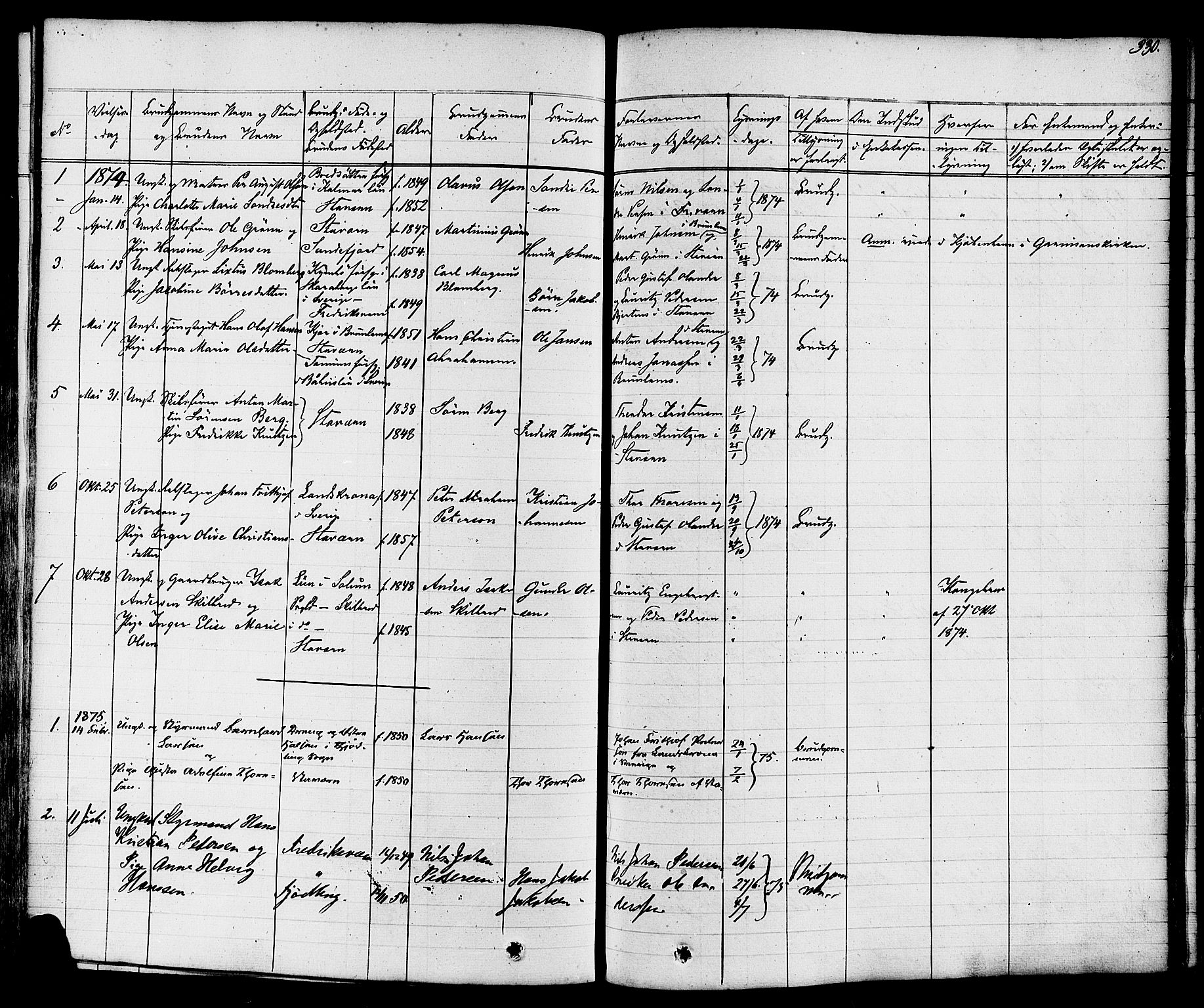 Stavern kirkebøker, AV/SAKO-A-318/F/Fa/L0007: Parish register (official) no. 7, 1840-1877, p. 330