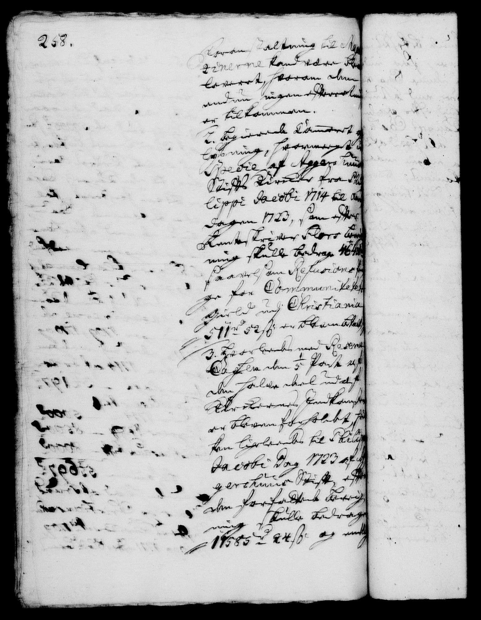 Rentekammeret, Kammerkanselliet, RA/EA-3111/G/Gh/Gha/L0006: Norsk ekstraktmemorialprotokoll (merket RK 53.51), 1723-1724, p. 258
