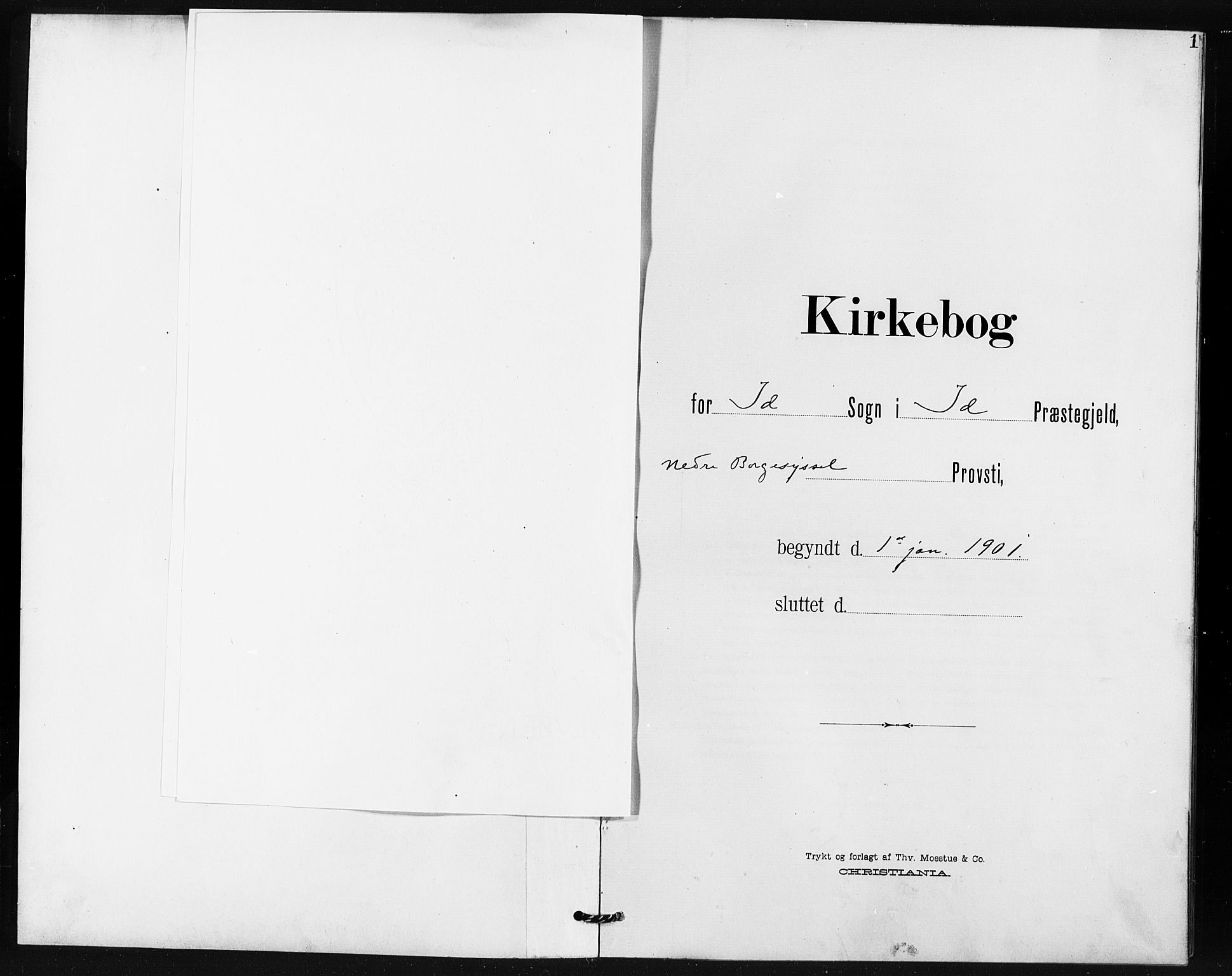 Idd prestekontor Kirkebøker, SAO/A-10911/G/Gb/L0001: Parish register (copy) no. II 1, 1901-1907, p. 1