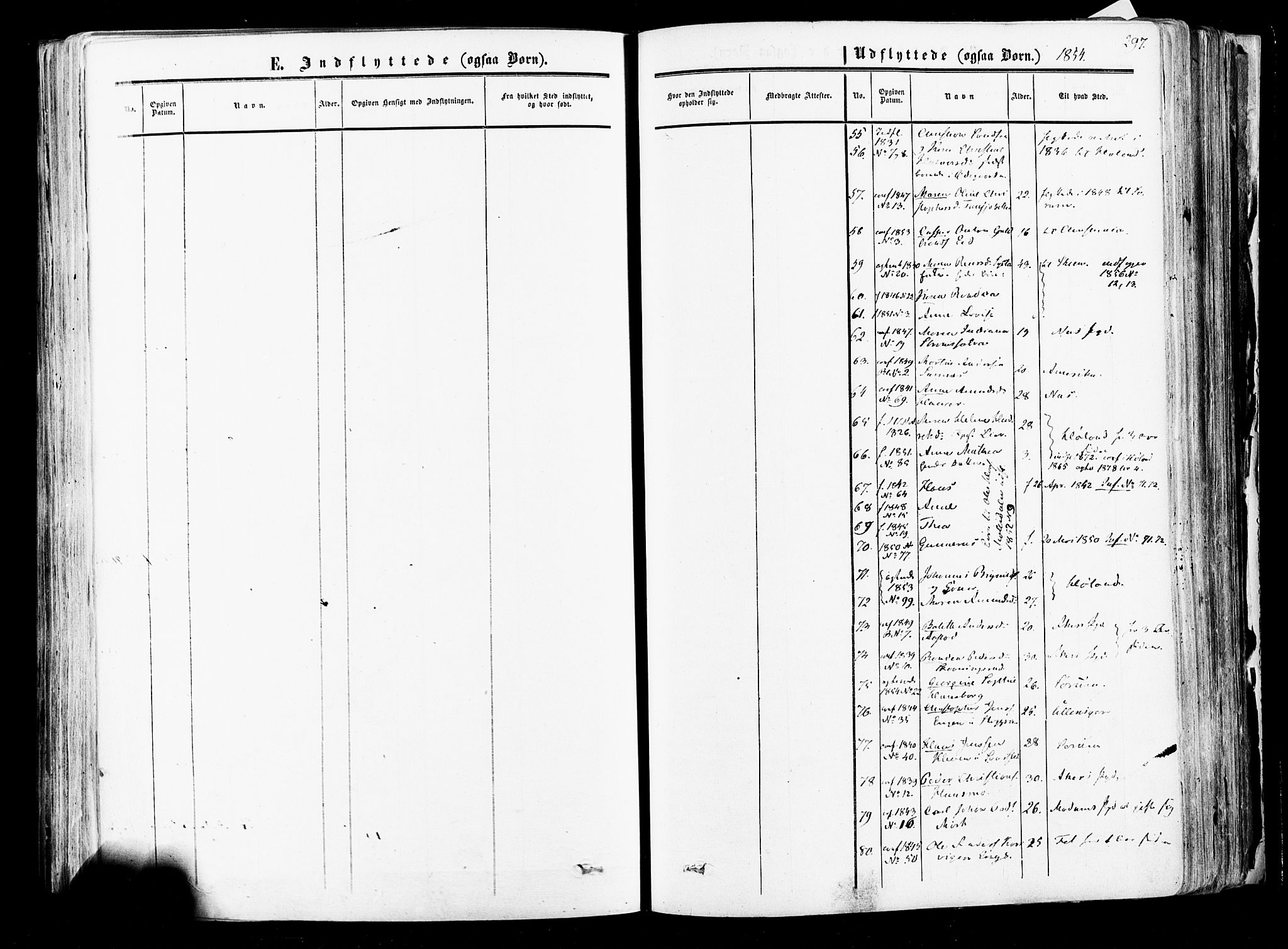 Aurskog prestekontor Kirkebøker, AV/SAO-A-10304a/F/Fa/L0007: Parish register (official) no. I 7, 1854-1877, p. 297