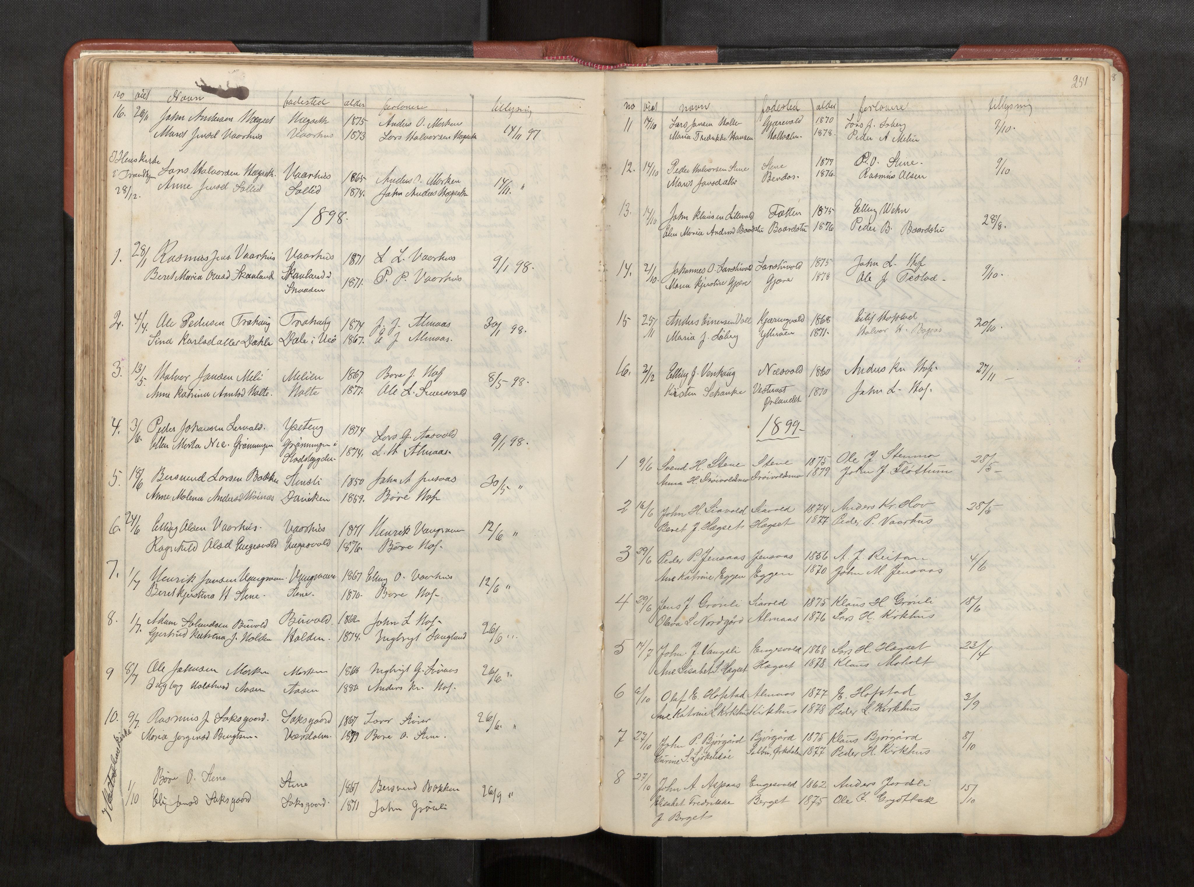 Ministerialprotokoller, klokkerbøker og fødselsregistre - Sør-Trøndelag, SAT/A-1456/686/L0985: Parish register (copy) no. 686C01, 1871-1933, p. 251