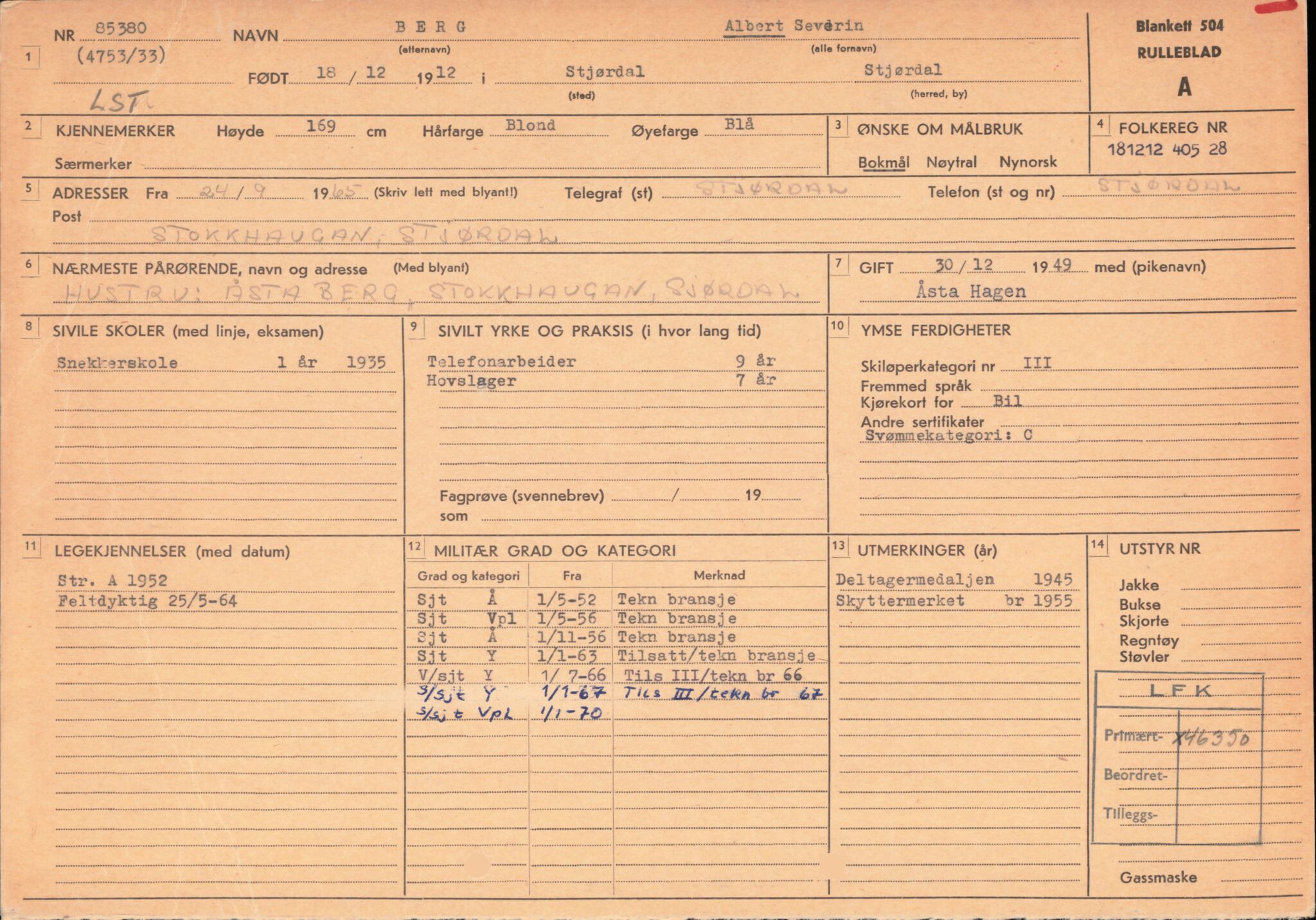 Forsvaret, Forsvarets overkommando/Luftforsvarsstaben, AV/RA-RAFA-4079/P/Pa/L0029: Personellpapirer, 1912, p. 107