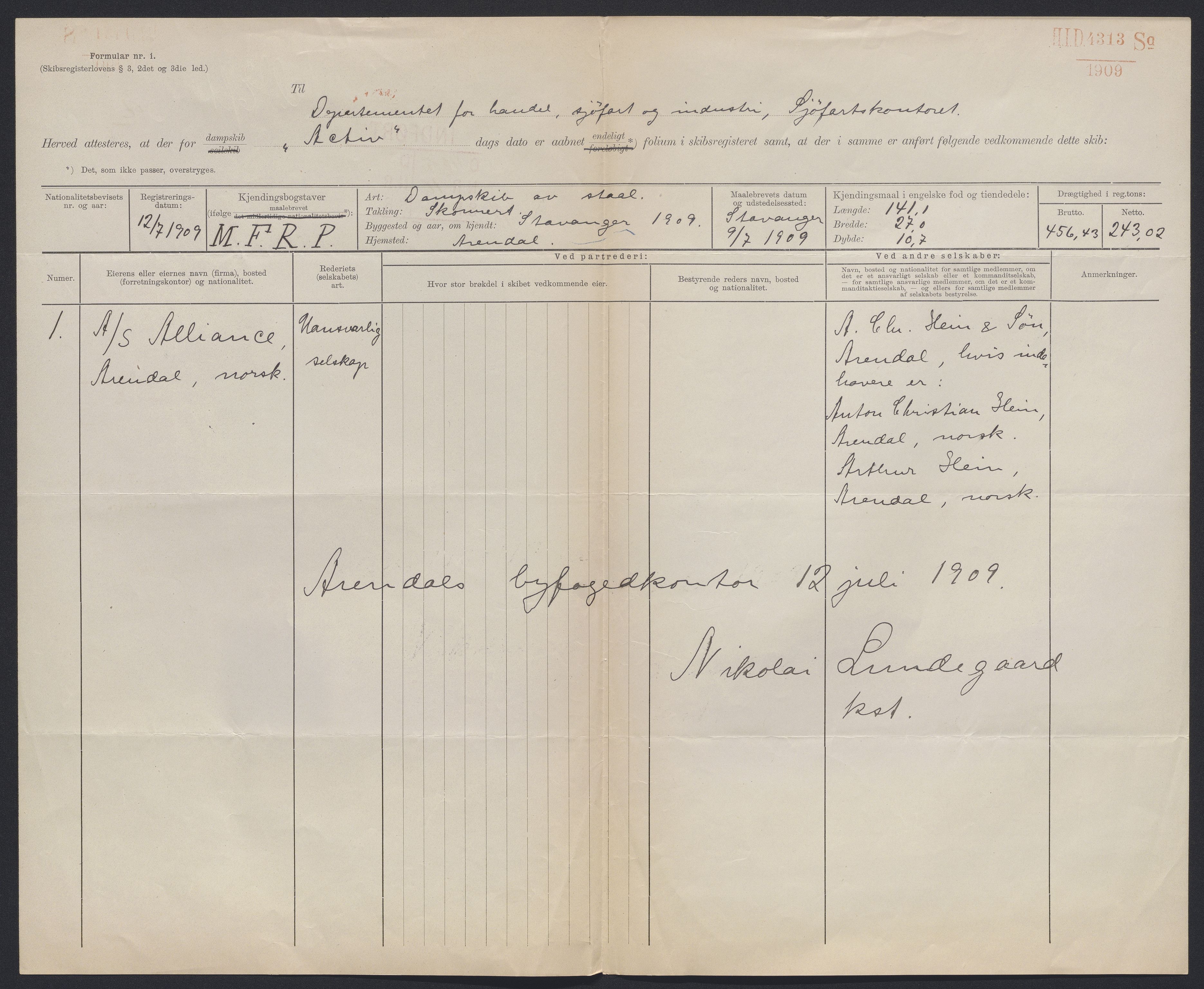 Sjøfartsdirektoratet med forløpere, skipsmapper slettede skip, AV/RA-S-4998/F/Fa/L0002: --, 1873-1923, p. 586