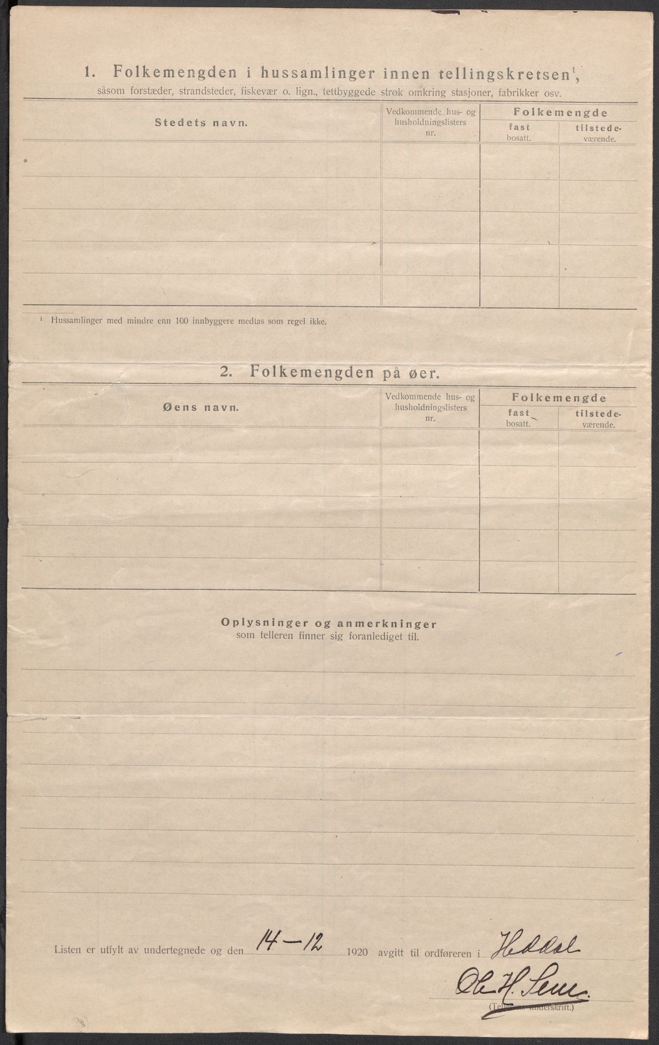SAKO, 1920 census for Heddal, 1920, p. 7