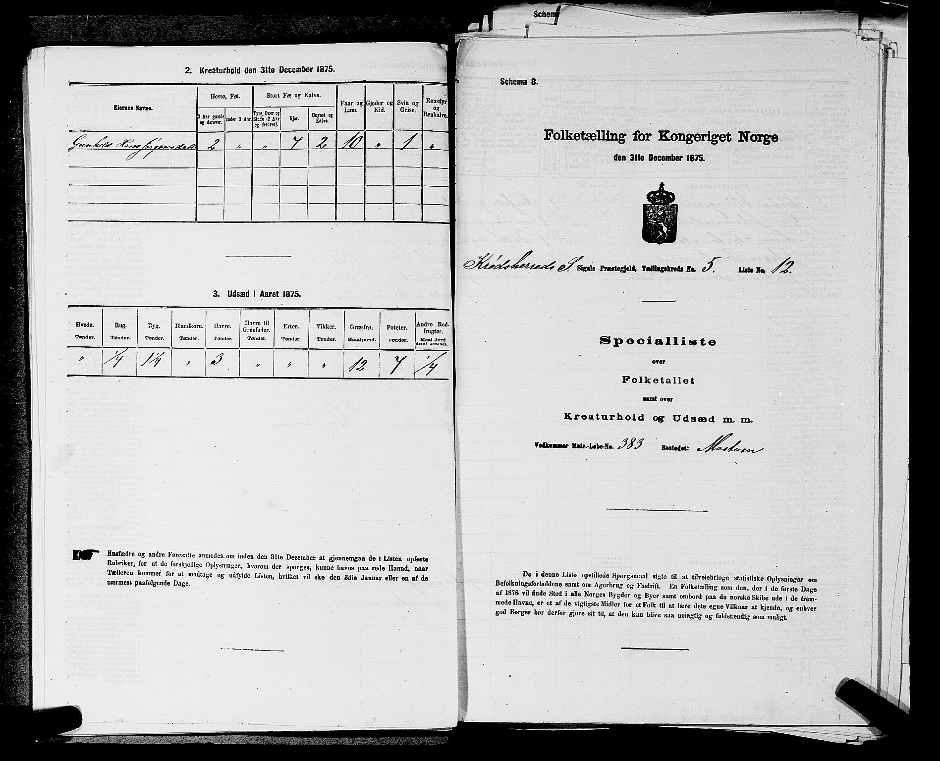 SAKO, 1875 census for 0621P Sigdal, 1875, p. 1770