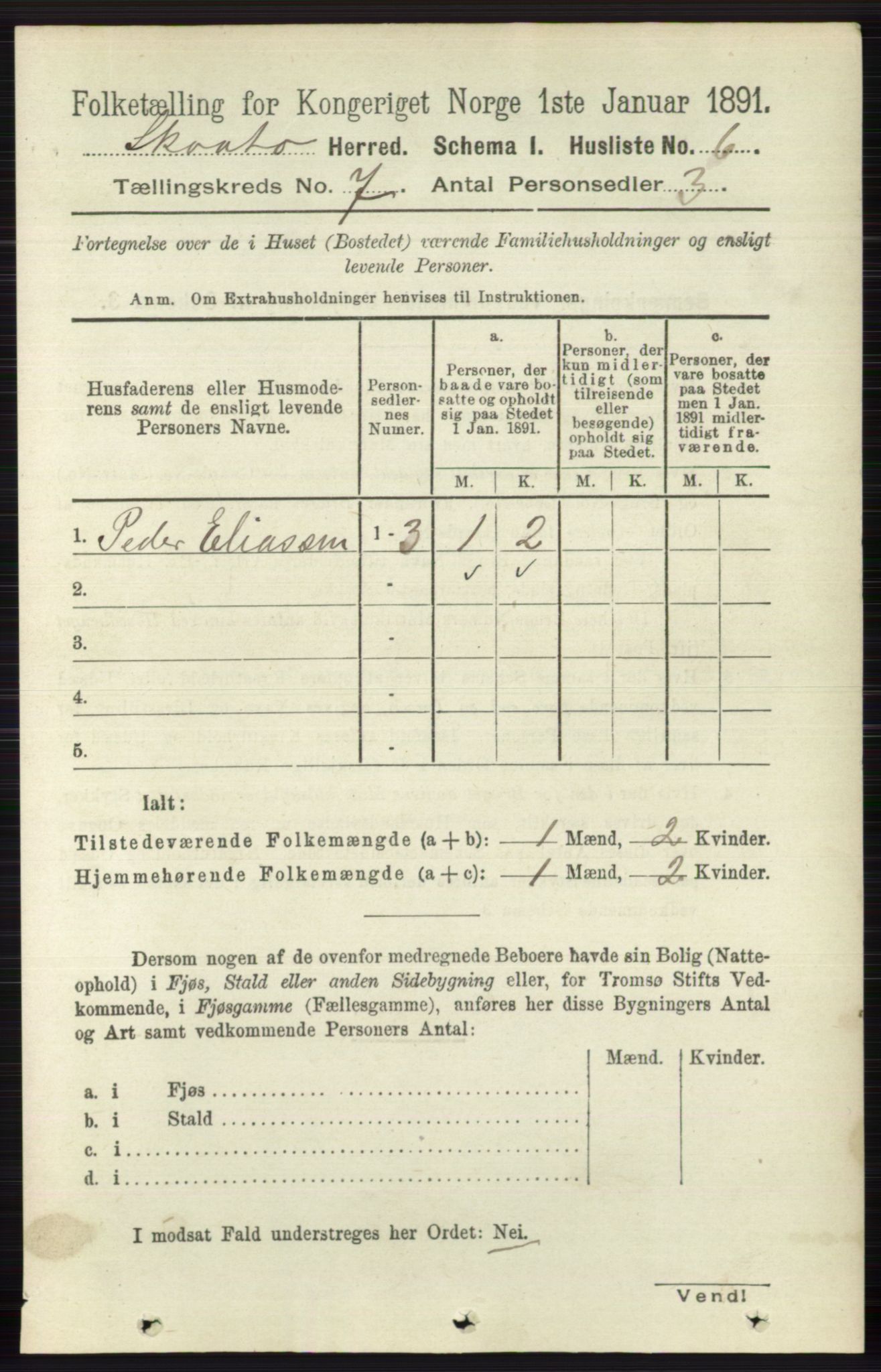 RA, 1891 census for 0815 Skåtøy, 1891, p. 3003