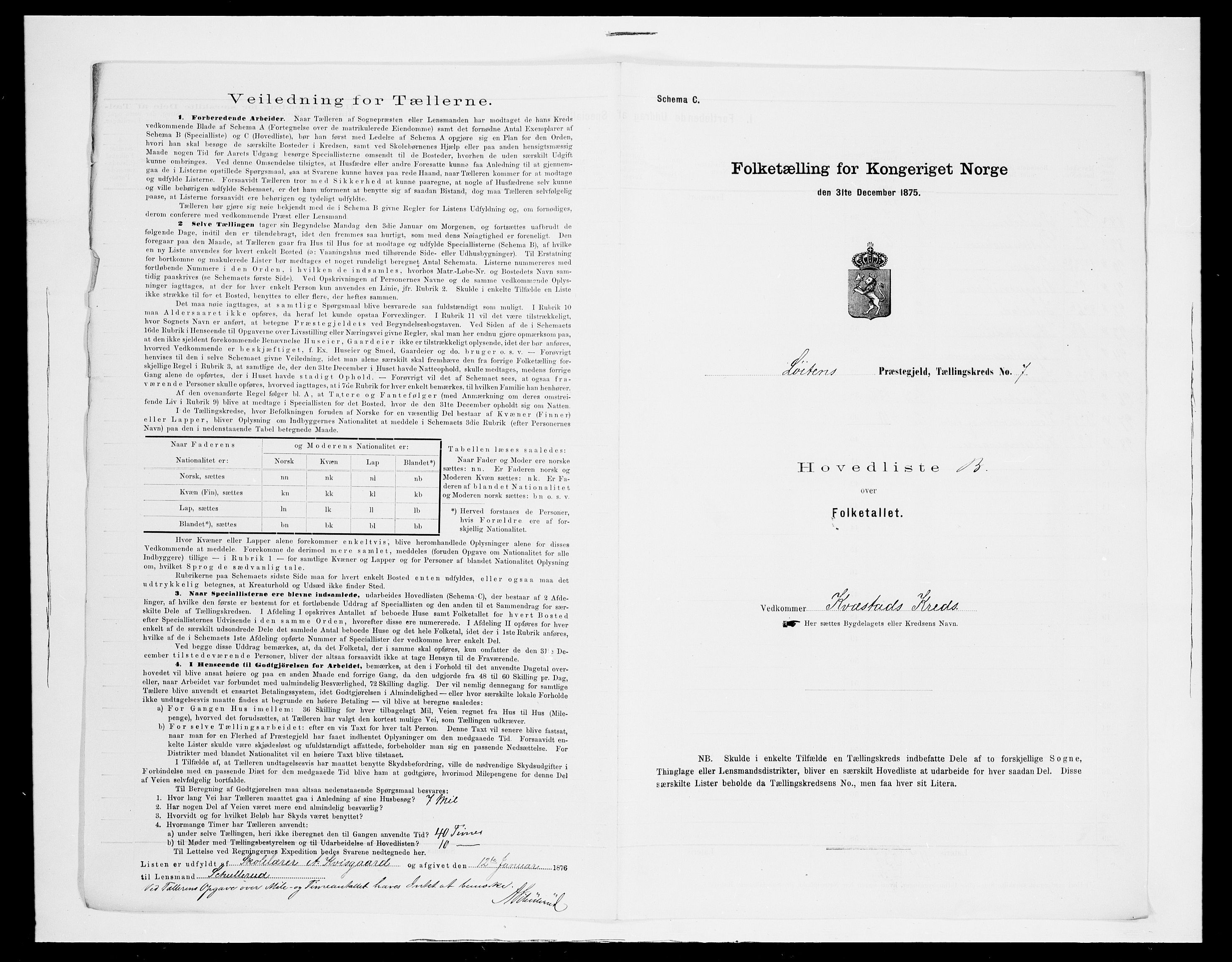 SAH, 1875 census for 0415P Løten, 1875, p. 46