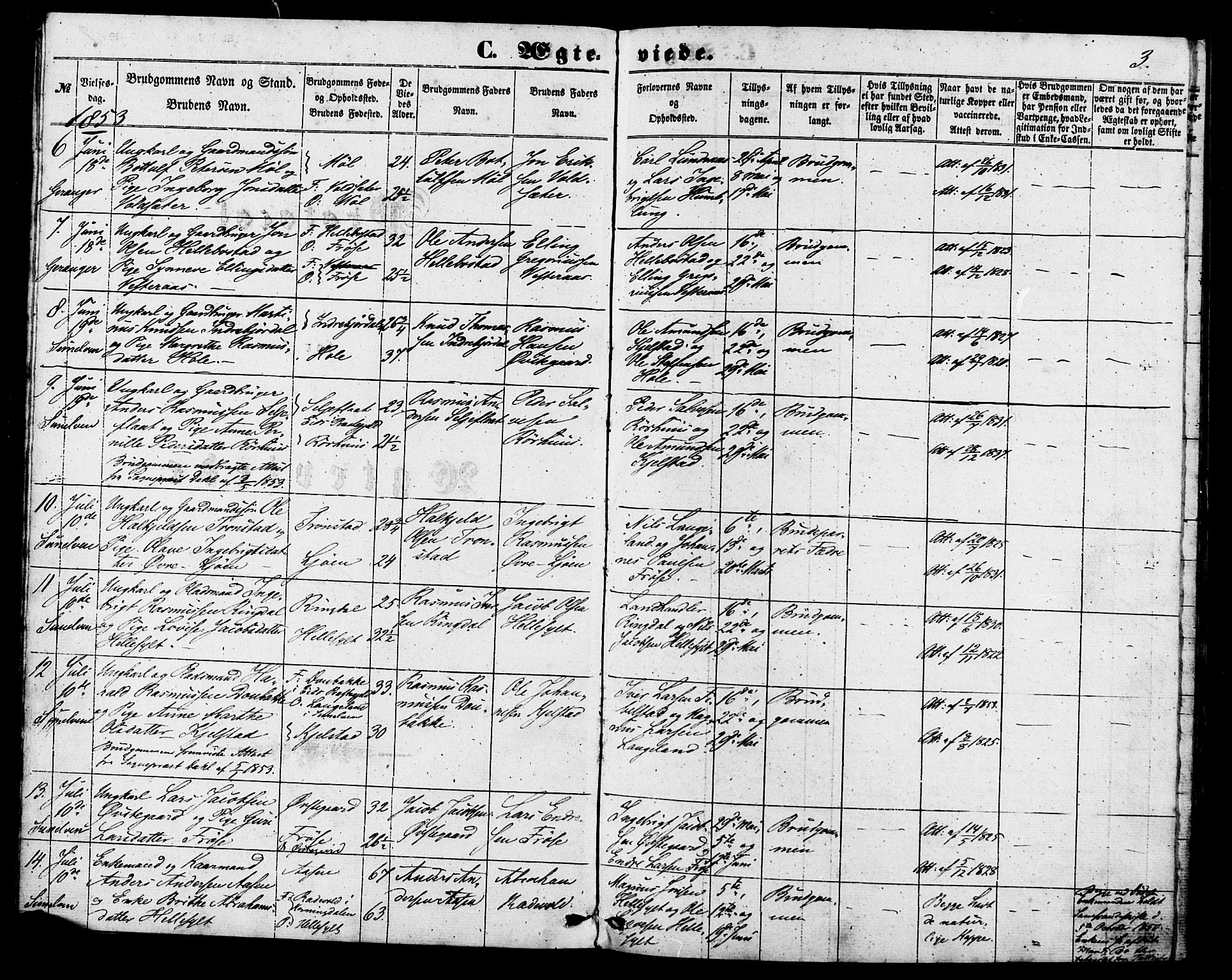 Ministerialprotokoller, klokkerbøker og fødselsregistre - Møre og Romsdal, SAT/A-1454/517/L0224: Parish register (official) no. 517A04, 1853-1880, p. 3
