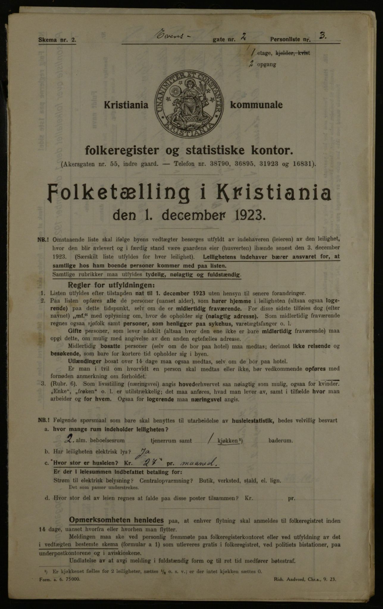 OBA, Municipal Census 1923 for Kristiania, 1923, p. 25766