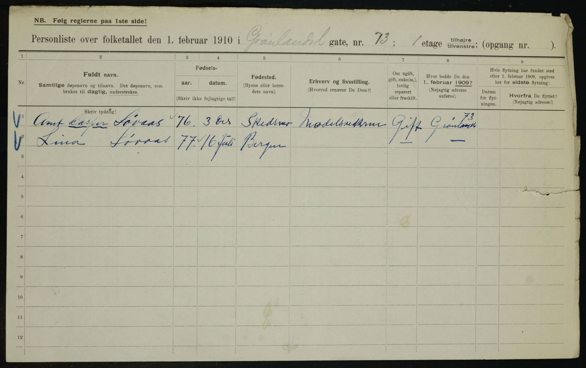 OBA, Municipal Census 1910 for Kristiania, 1910, p. 30970