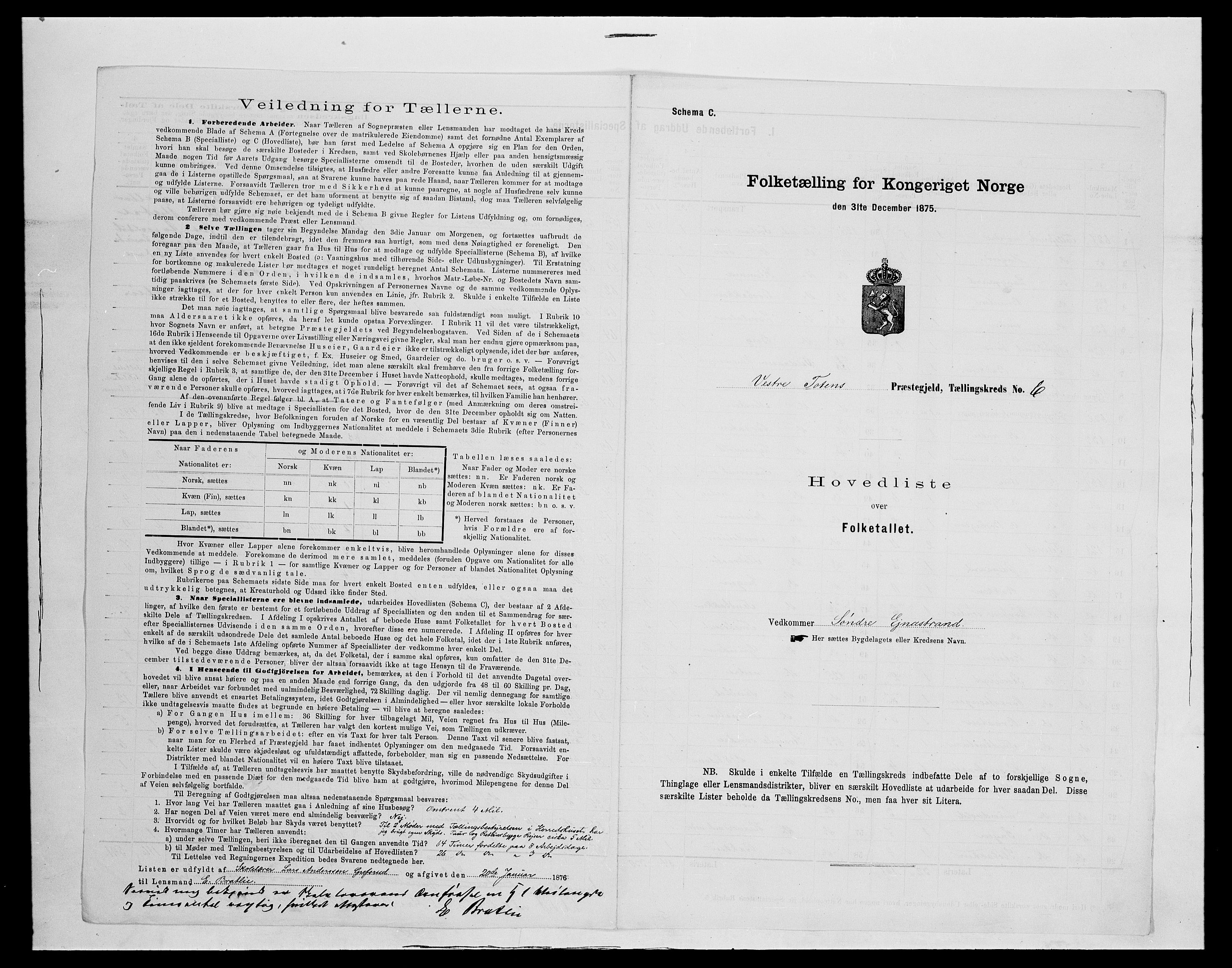 SAH, 1875 census for 0529P Vestre Toten, 1875, p. 51