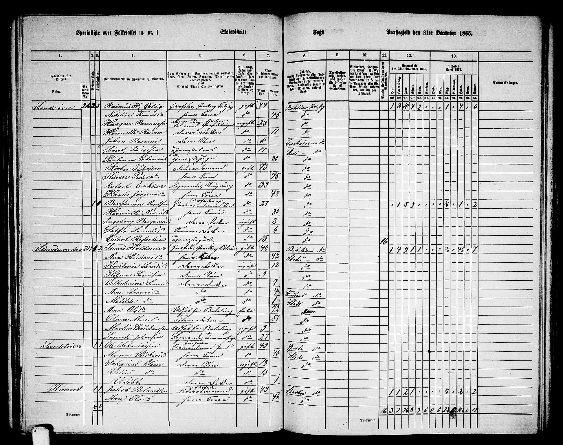 RA, 1865 census for Stod, 1865, p. 116