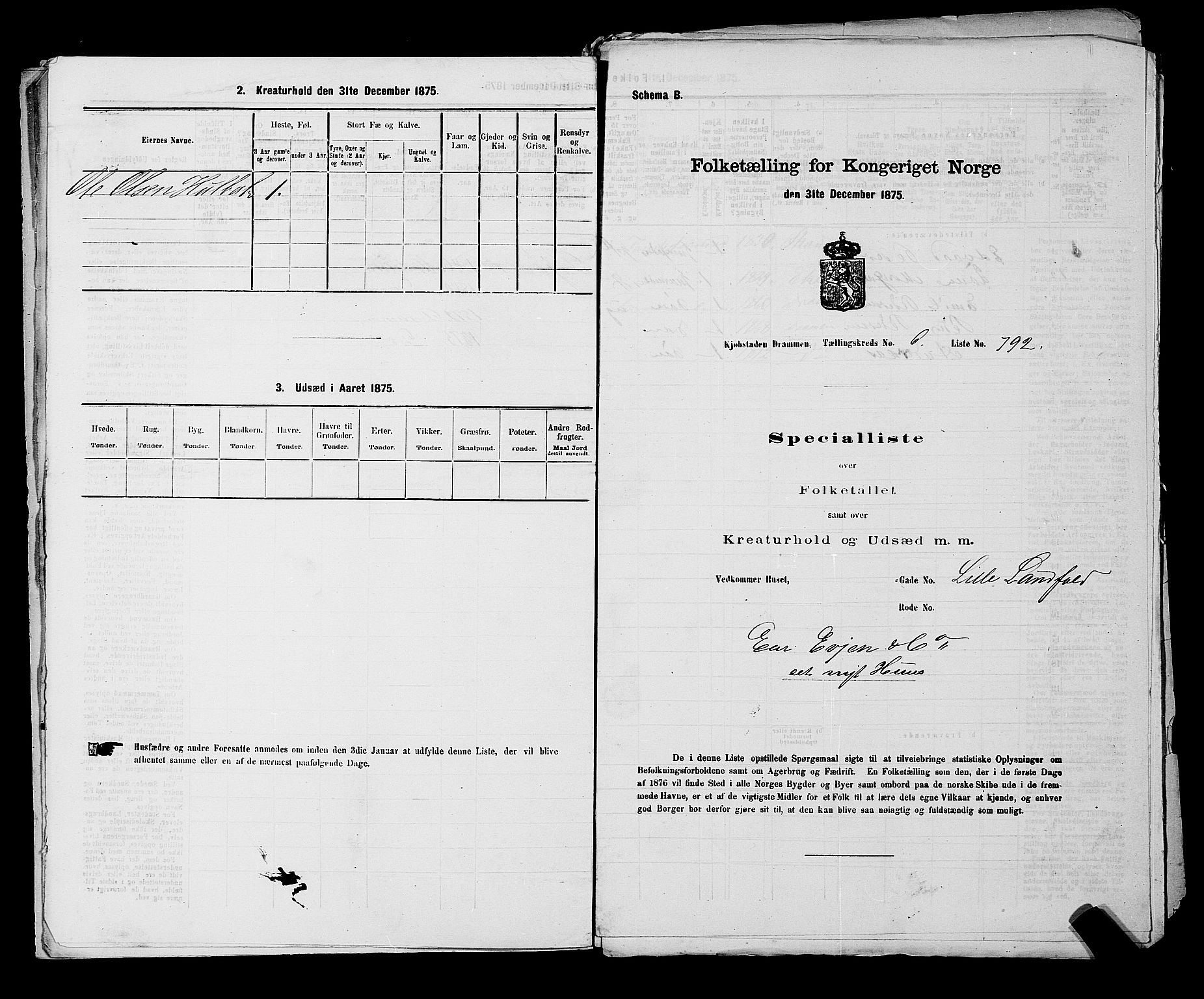 SAKO, 1875 census for 0602 Drammen, 1875, p. 606