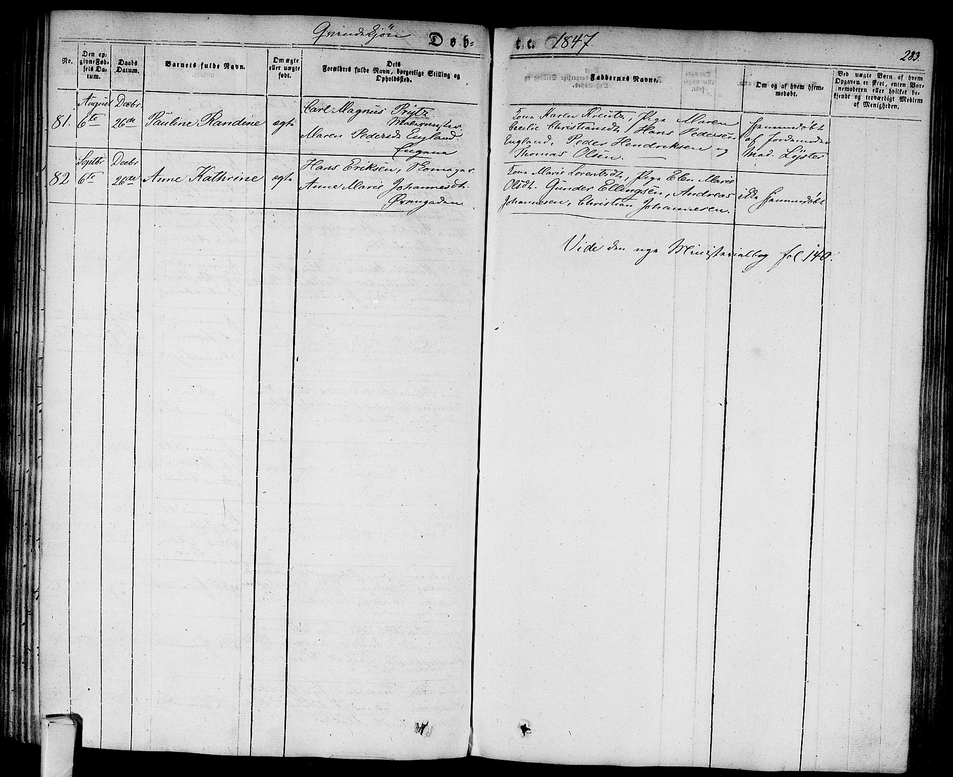 Bragernes kirkebøker, AV/SAKO-A-6/F/Fb/L0001: Parish register (official) no. II 1, 1830-1847, p. 283