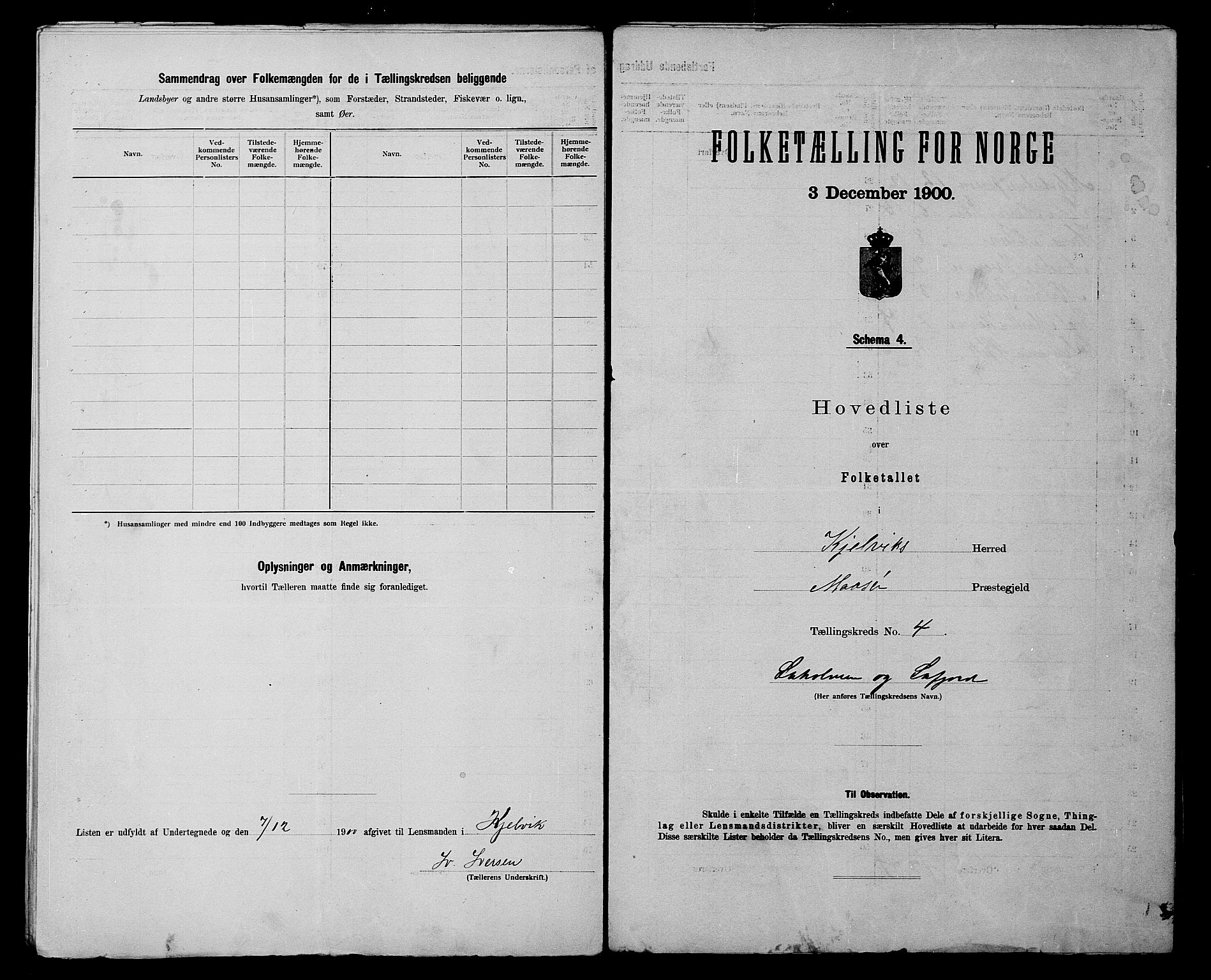 SATØ, 1900 census for Kjelvik, 1900, p. 10