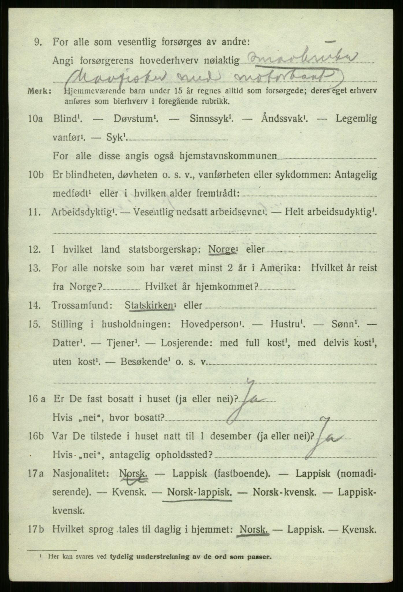 SATØ, 1920 census for Lyngen, 1920, p. 6737