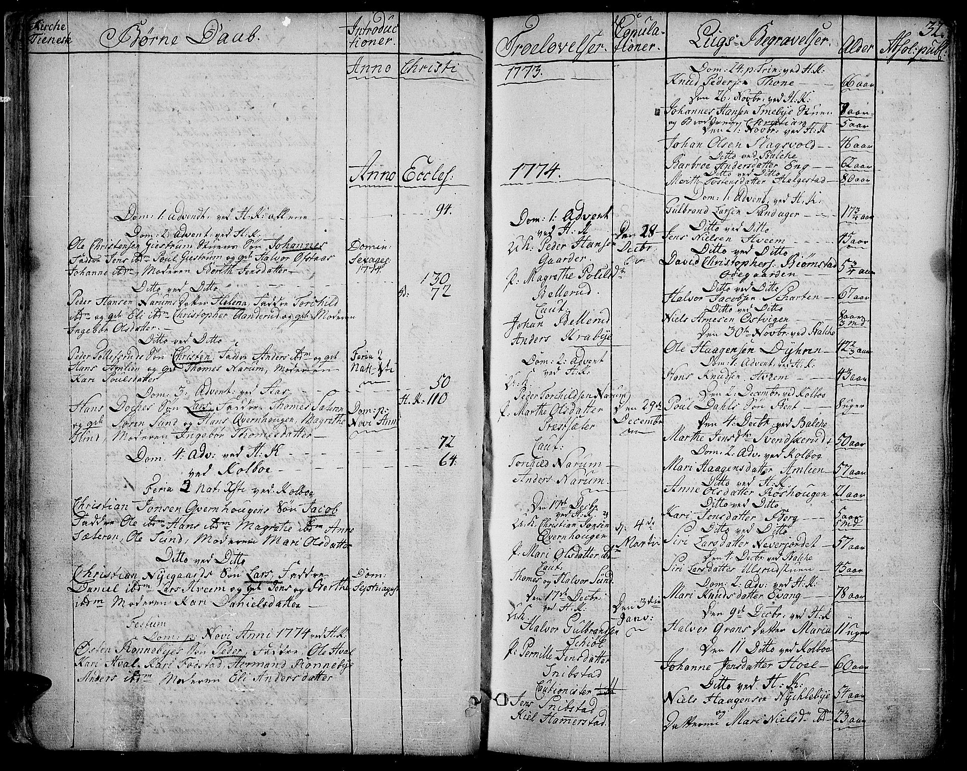 Toten prestekontor, AV/SAH-PREST-102/H/Ha/Haa/L0006: Parish register (official) no. 6, 1773-1793, p. 32