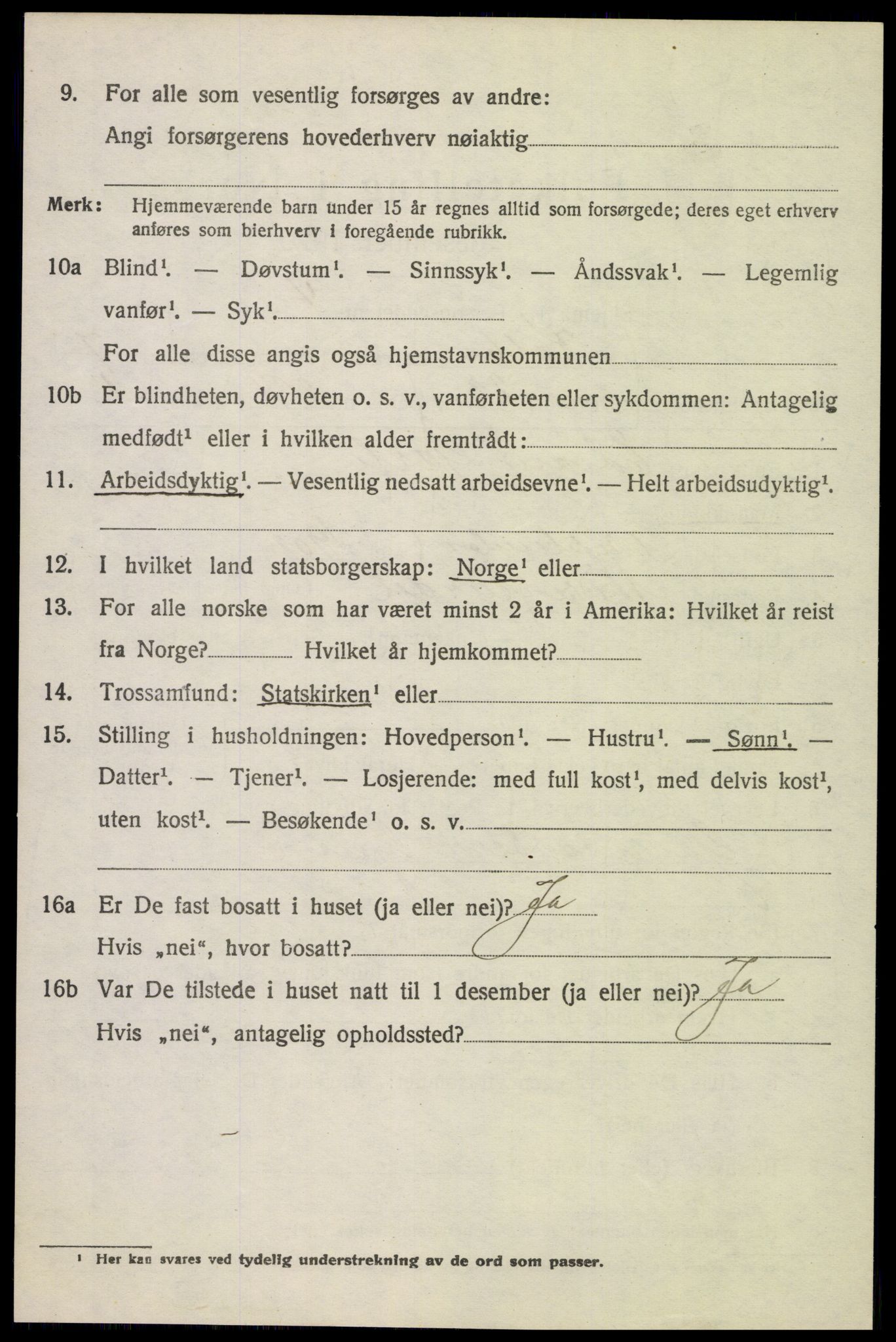 SAH, 1920 census for Kolbu, 1920, p. 5307