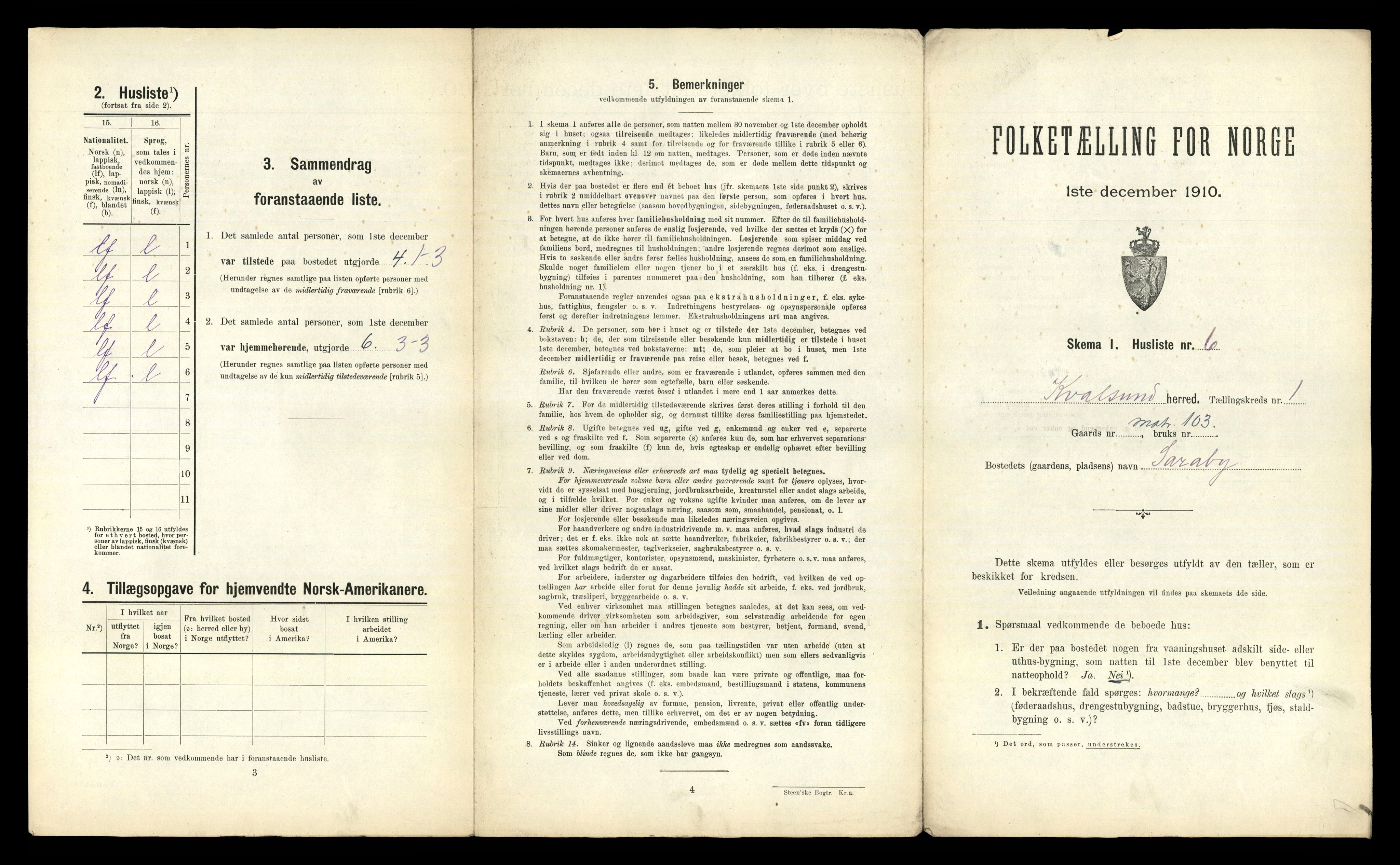 RA, 1910 census for Kvalsund, 1910, p. 33