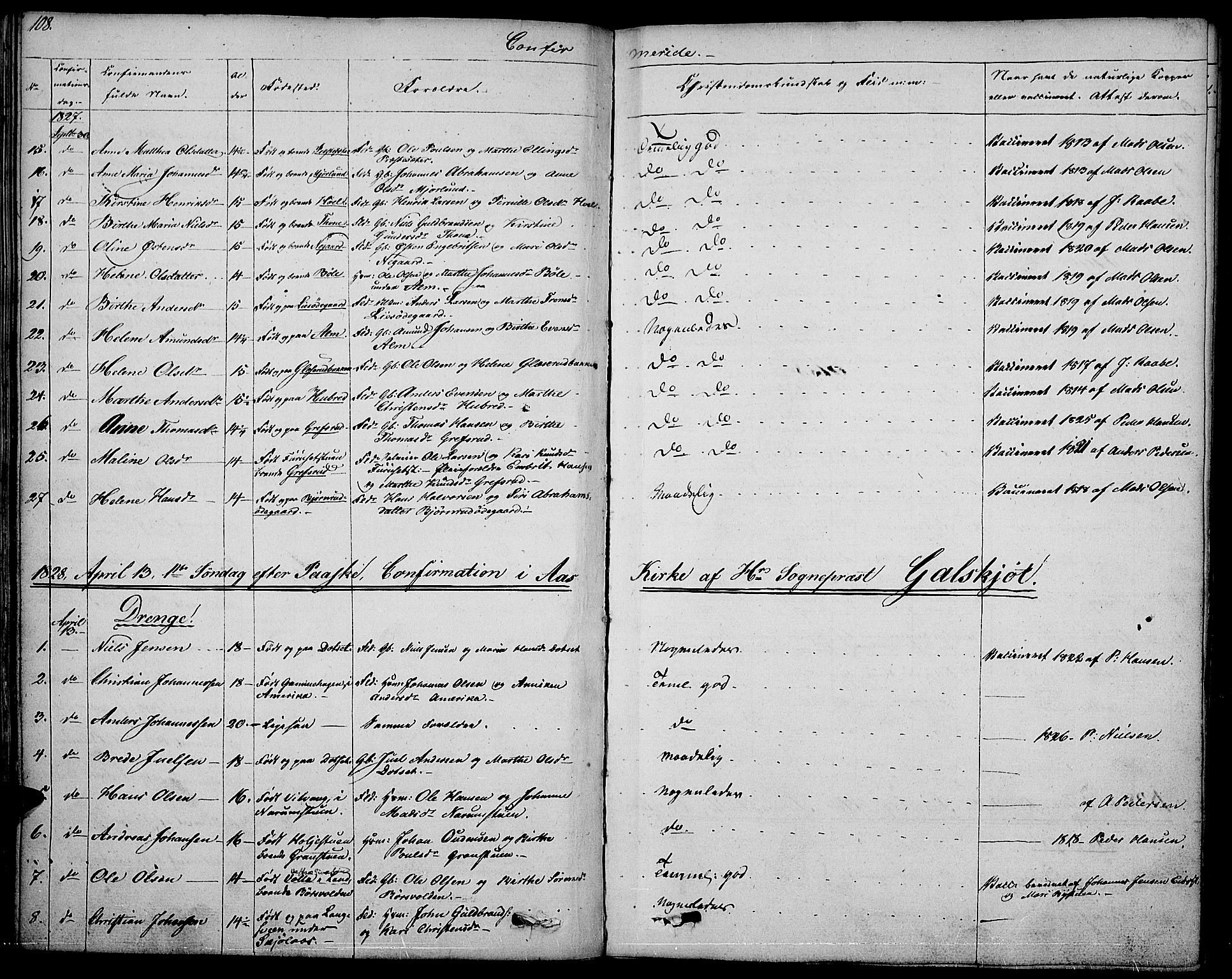 Vestre Toten prestekontor, SAH/PREST-108/H/Ha/Haa/L0002: Parish register (official) no. 2, 1825-1837, p. 108