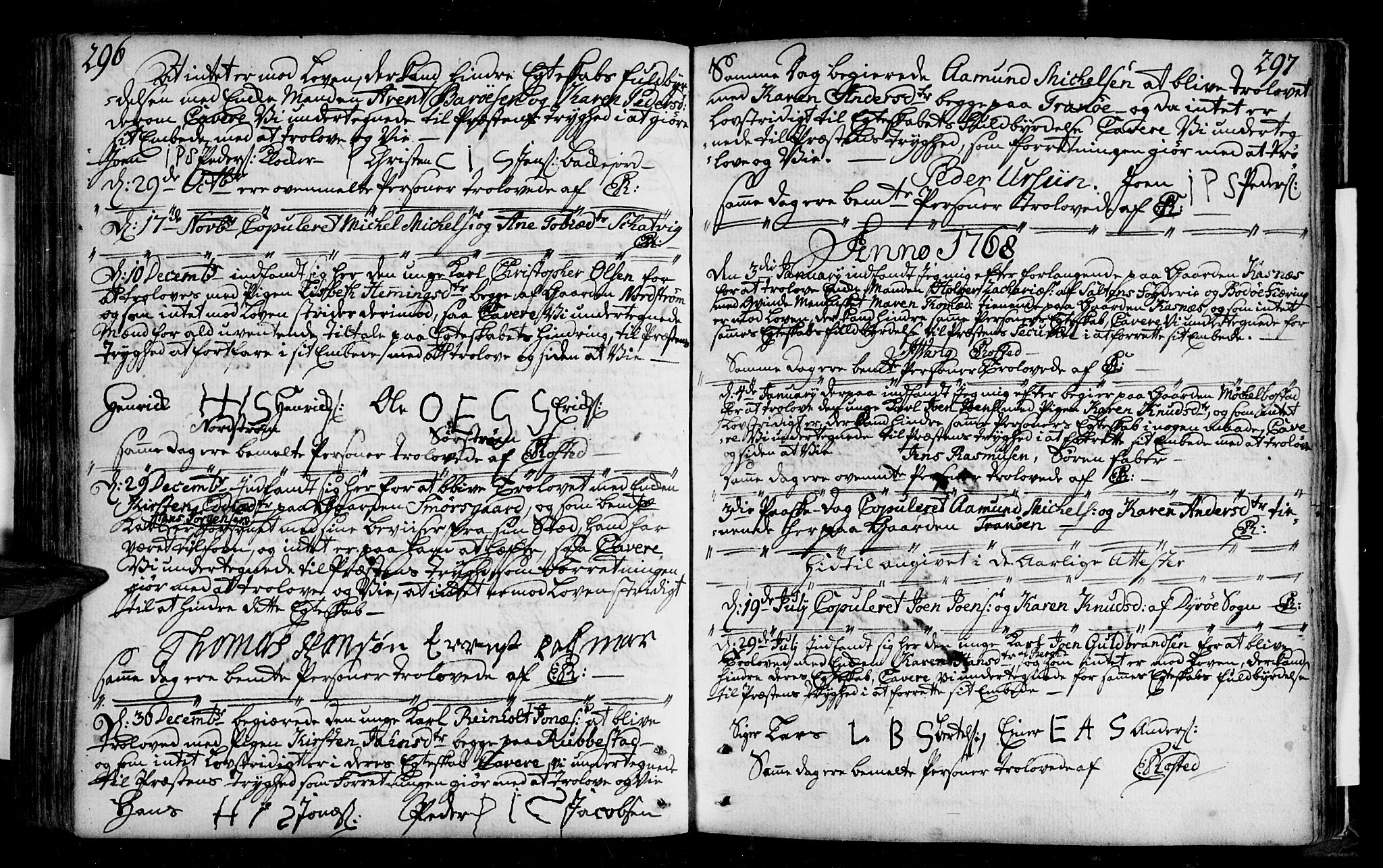 Tranøy sokneprestkontor, AV/SATØ-S-1313/I/Ia/Iaa/L0001kirke: Parish register (official) no. 1, 1757-1773, p. 296-297