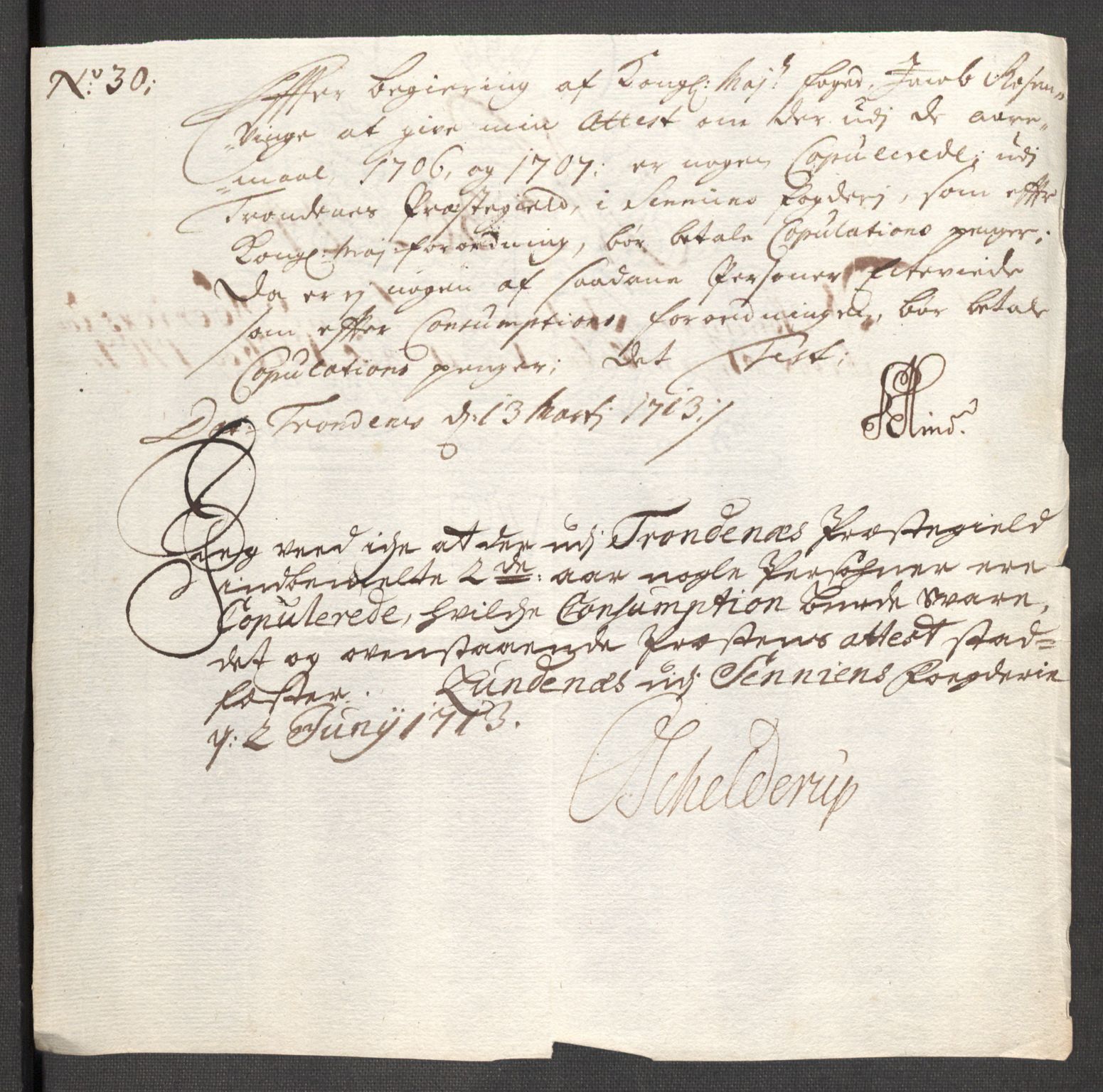 Rentekammeret inntil 1814, Reviderte regnskaper, Fogderegnskap, AV/RA-EA-4092/R68/L4756: Fogderegnskap Senja og Troms, 1705-1707, p. 498