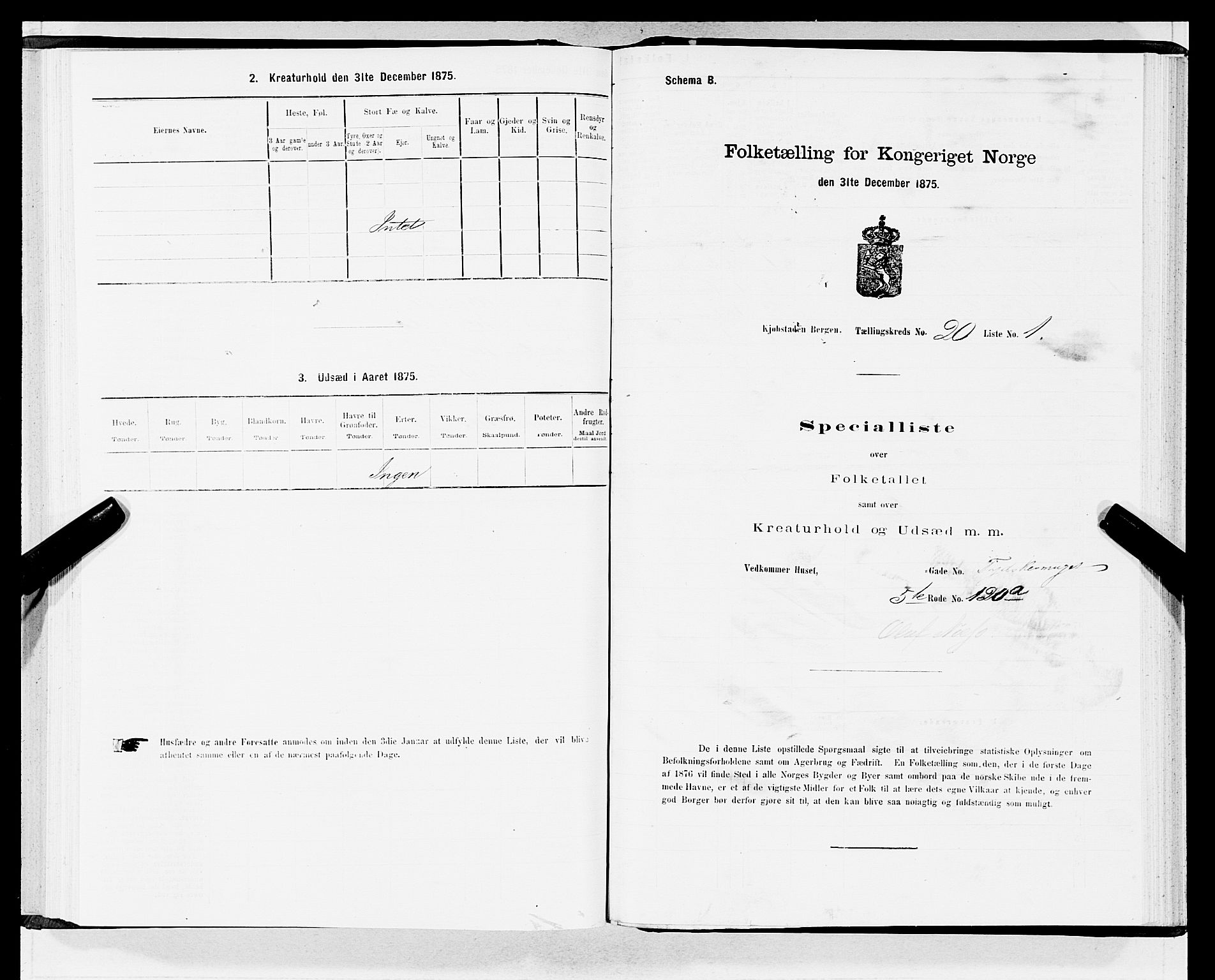 SAB, 1875 census for 1301 Bergen, 1875, p. 1013