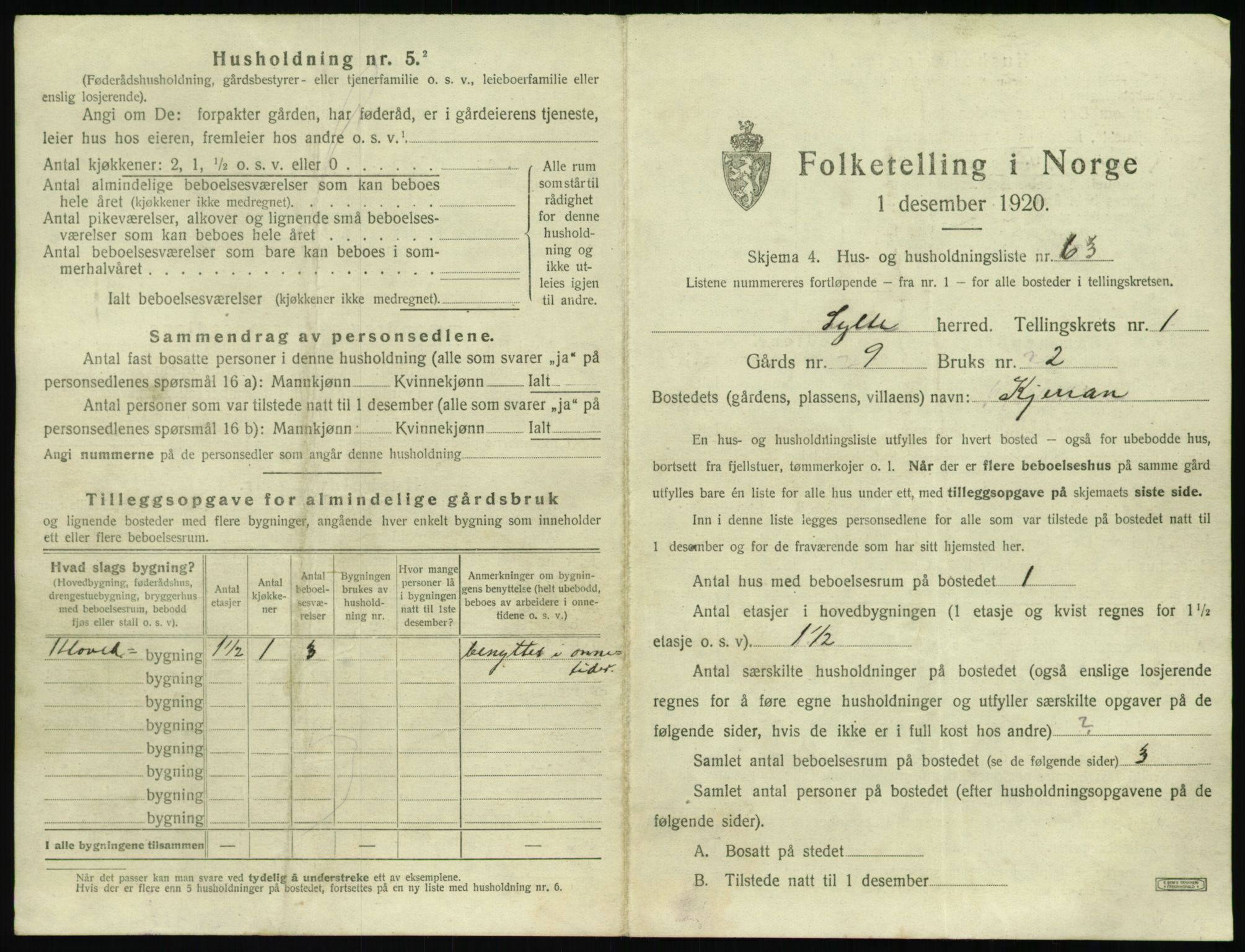 SAT, 1920 census for Sylte, 1920, p. 147