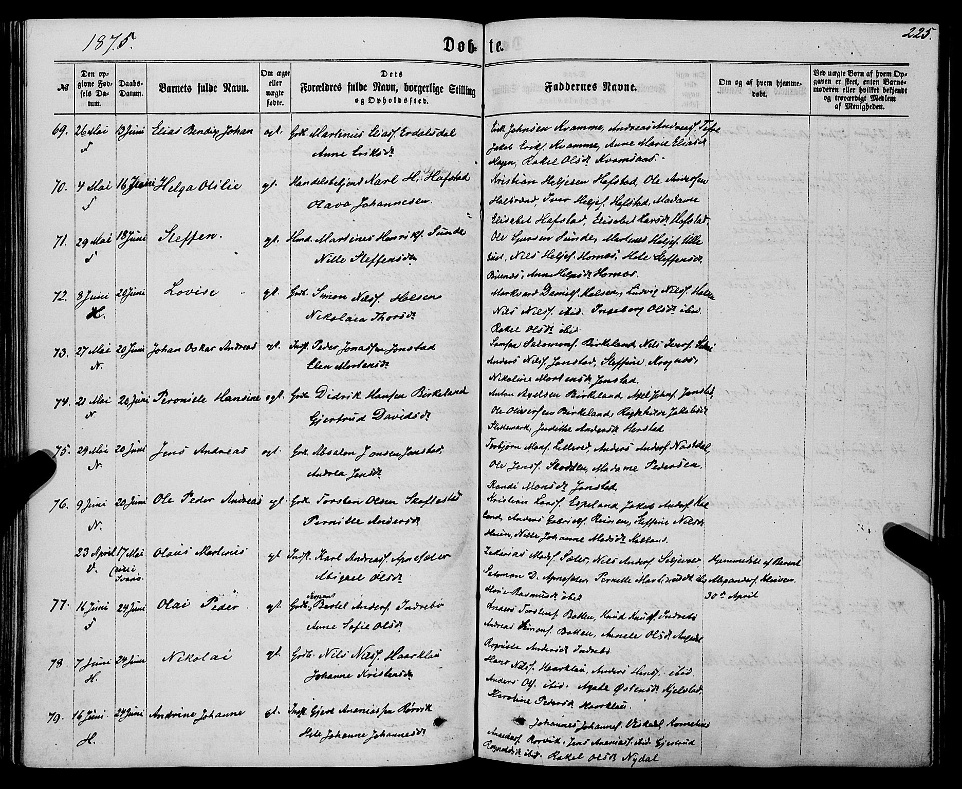 Førde sokneprestembete, AV/SAB-A-79901/H/Haa/Haaa/L0009: Parish register (official) no. A 9, 1861-1877, p. 225