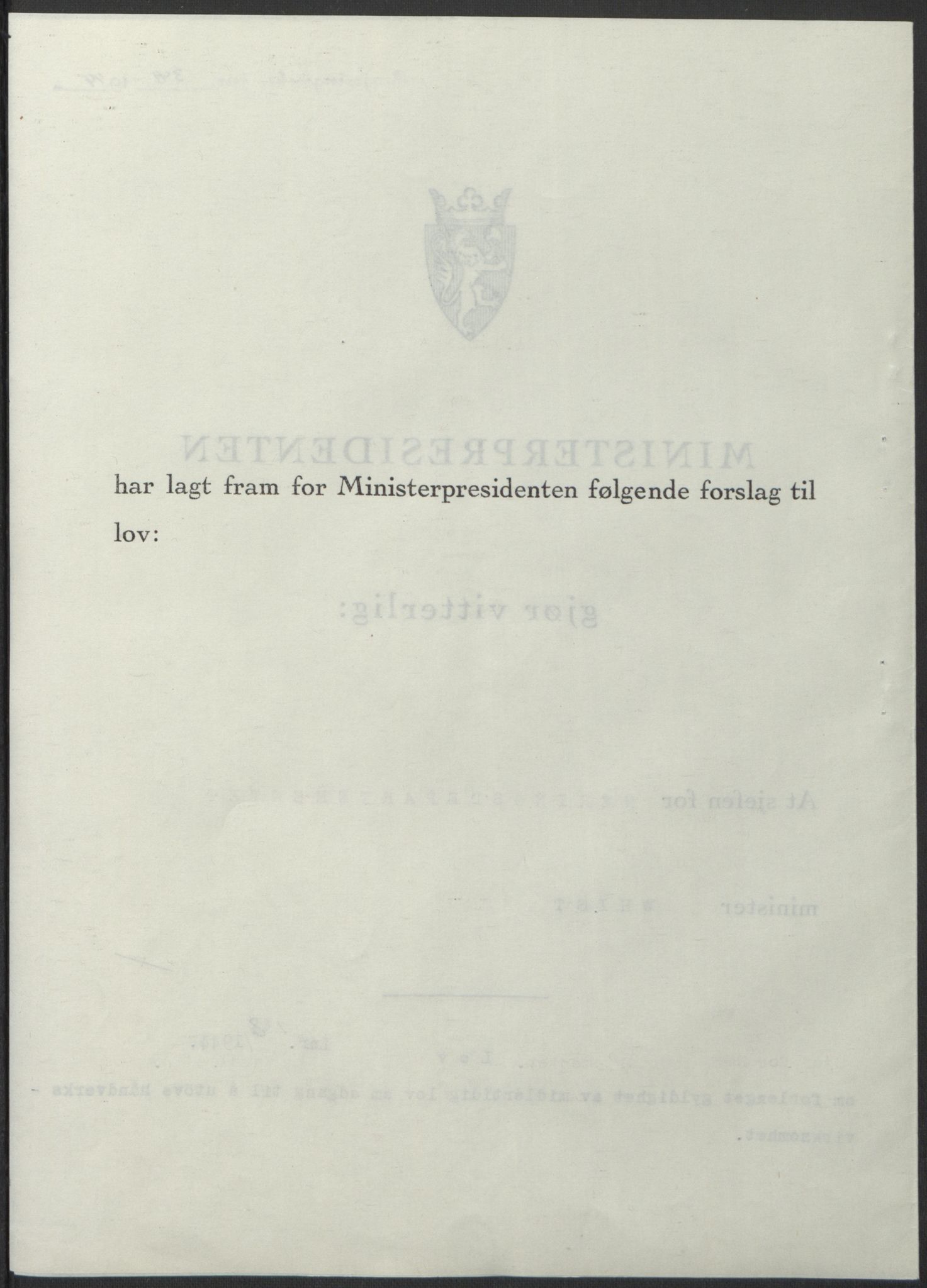 NS-administrasjonen 1940-1945 (Statsrådsekretariatet, de kommisariske statsråder mm), AV/RA-S-4279/D/Db/L0100: Lover, 1944, p. 671