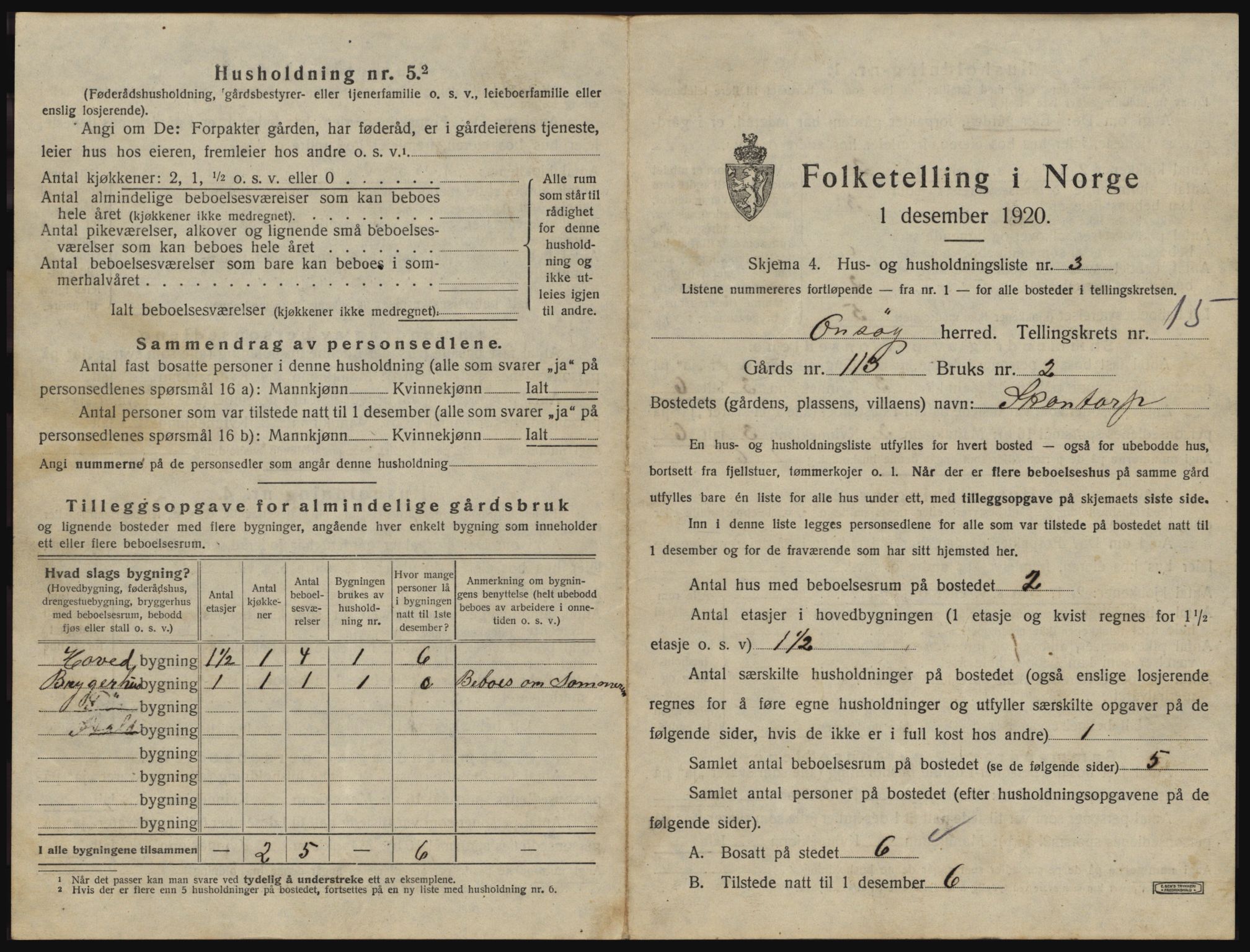 SAO, 1920 census for Onsøy, 1920, p. 2660