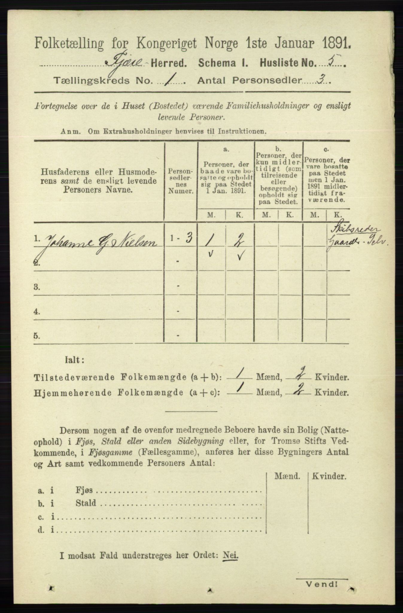 RA, 1891 census for 0923 Fjære, 1891, p. 36