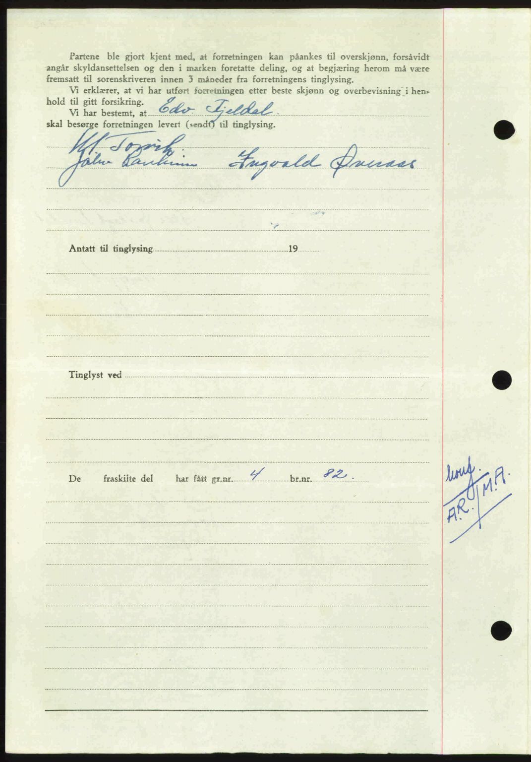 Nordmøre sorenskriveri, AV/SAT-A-4132/1/2/2Ca: Mortgage book no. A112, 1949-1949, Diary no: : 2840/1949