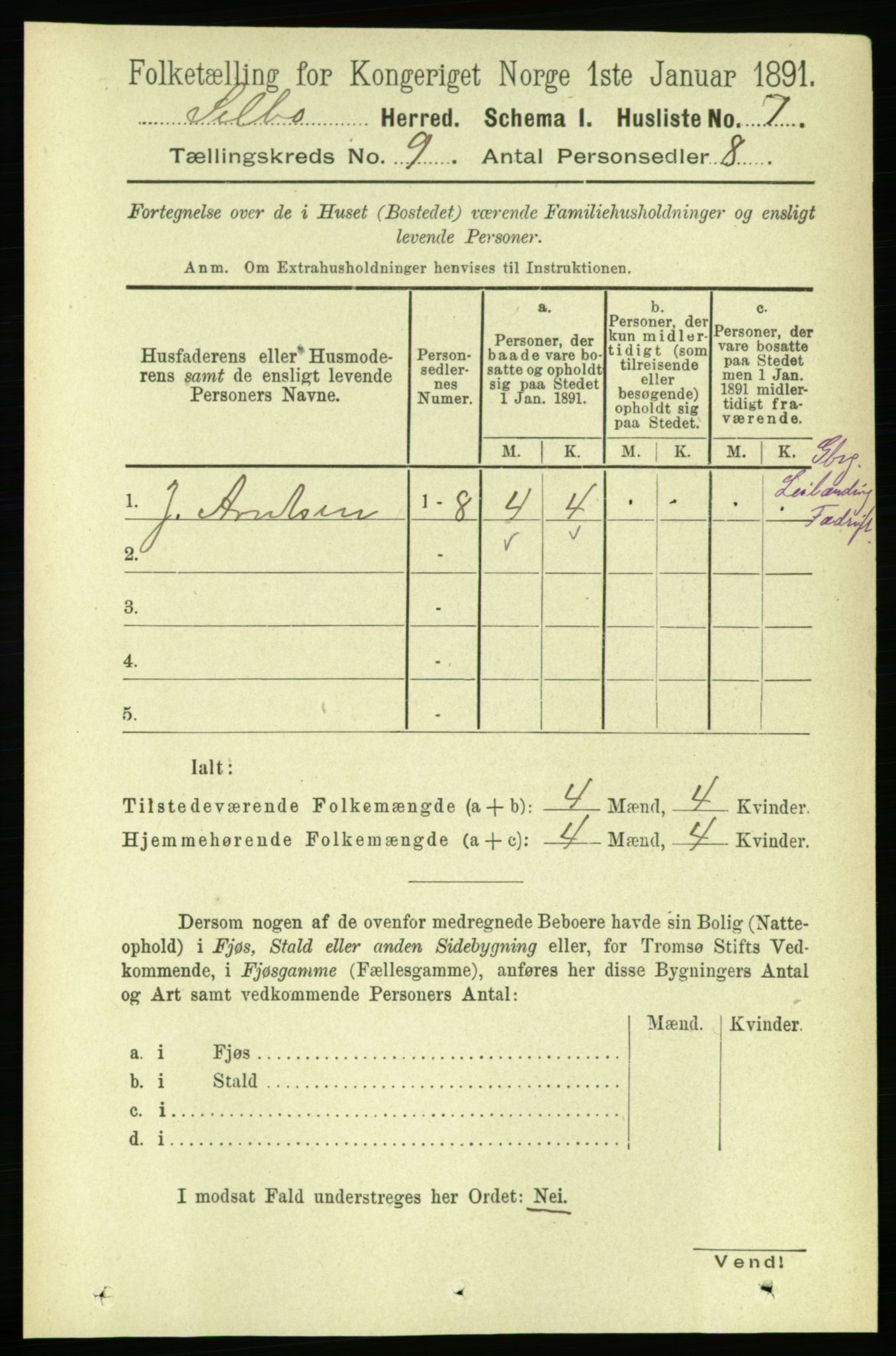 RA, 1891 census for 1664 Selbu, 1891, p. 3314