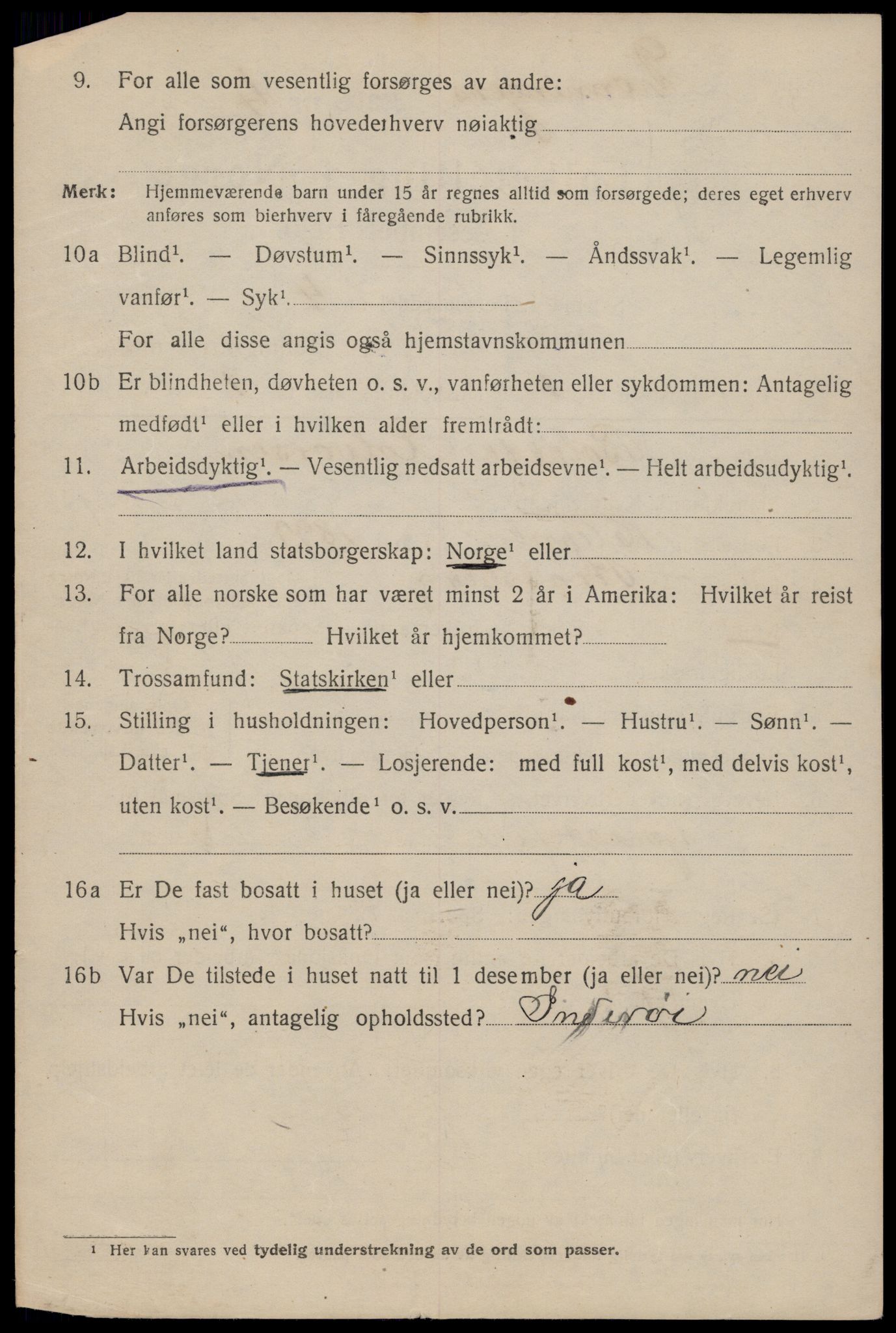 SAT, 1920 census for Trondheim, 1920, p. 51097