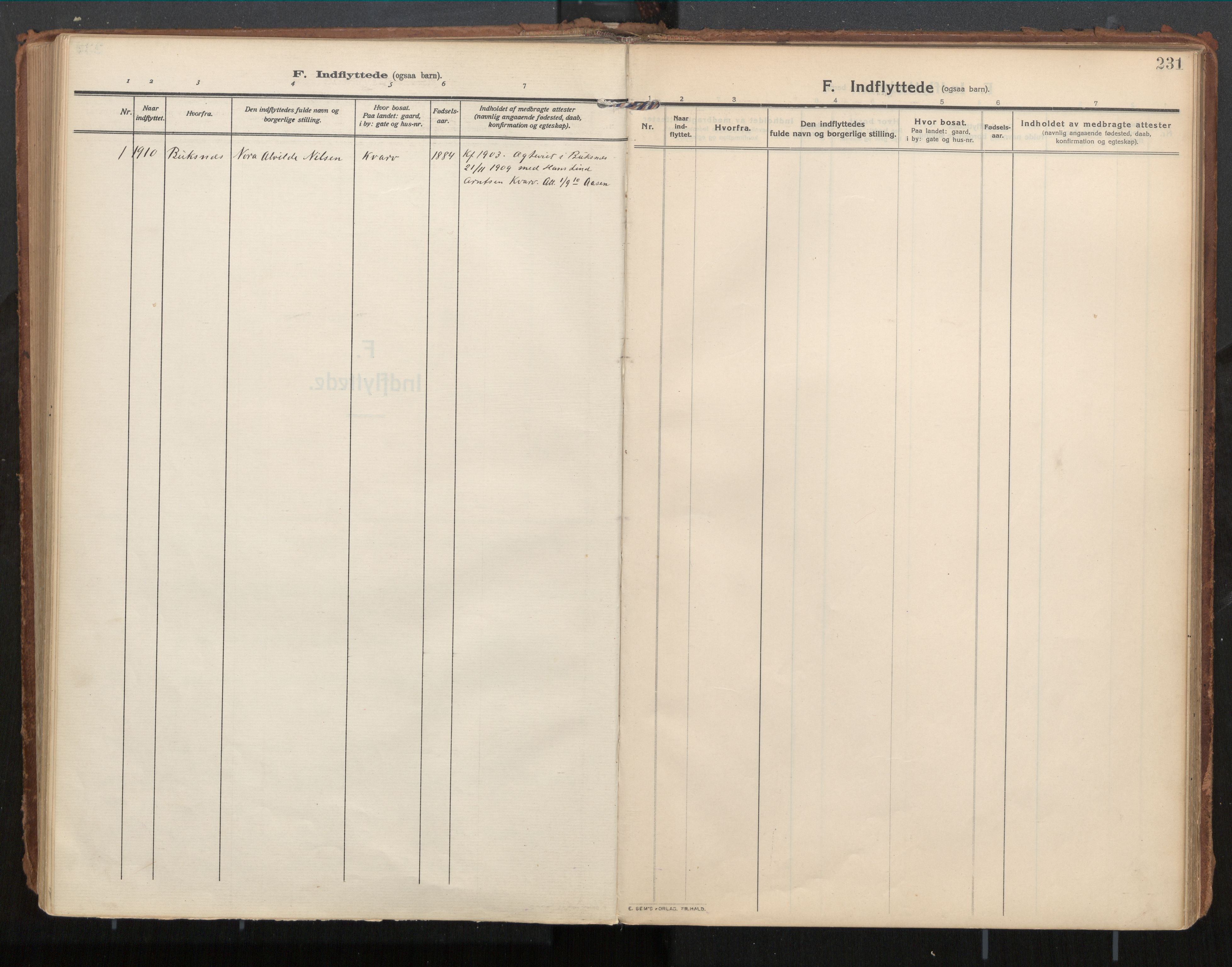 Ministerialprotokoller, klokkerbøker og fødselsregistre - Nordland, AV/SAT-A-1459/854/L0784: Parish register (official) no. 854A07, 1910-1922, p. 231