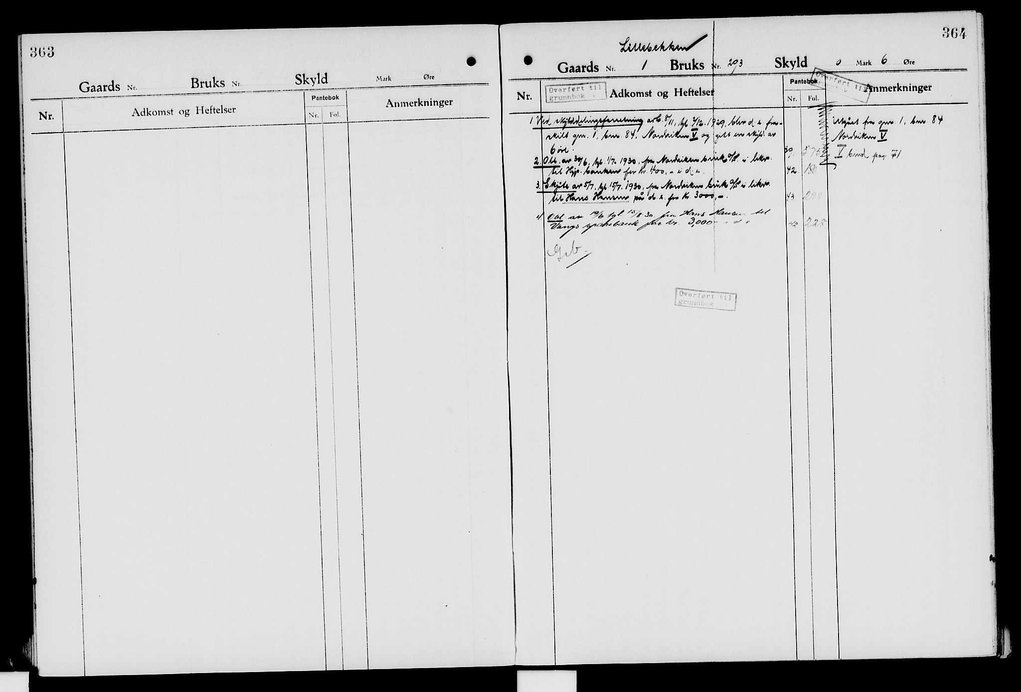 Nord-Hedmark sorenskriveri, SAH/TING-012/H/Ha/Had/Hade/L0007: Mortgage register no. 4.7, 1924-1940, p. 363-364