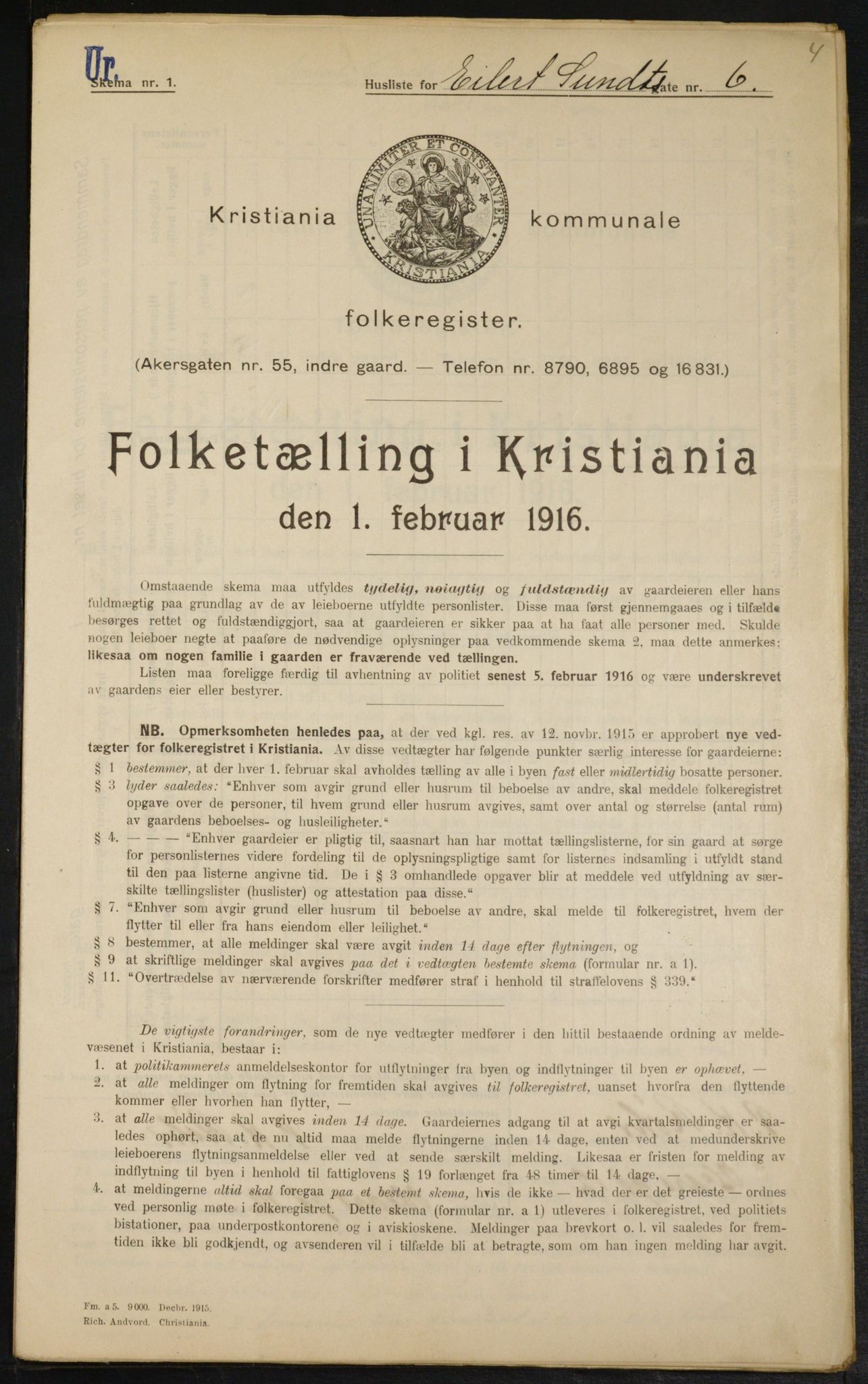 OBA, Municipal Census 1916 for Kristiania, 1916, p. 19200