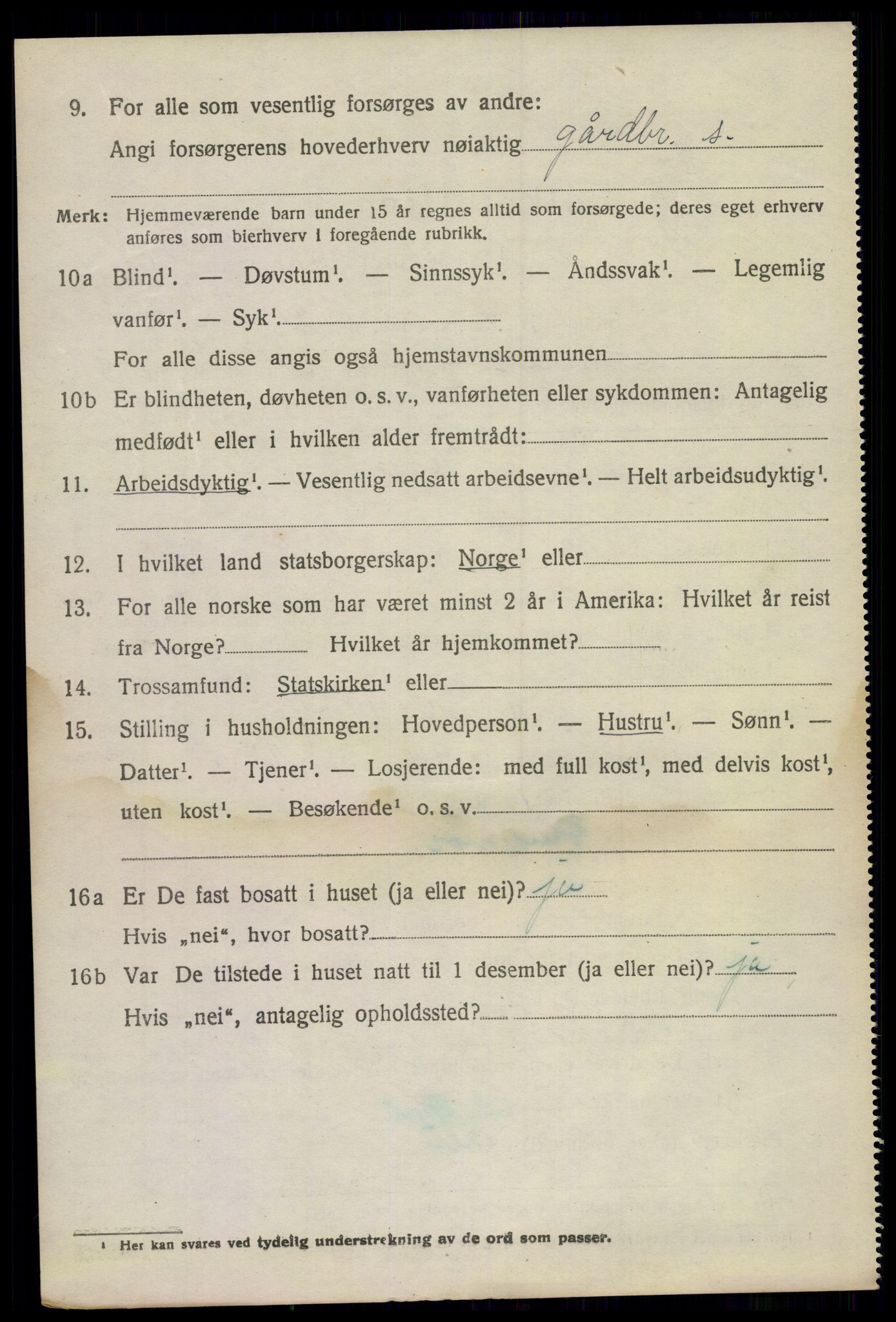 SAKO, 1920 census for Bamble, 1920, p. 4286