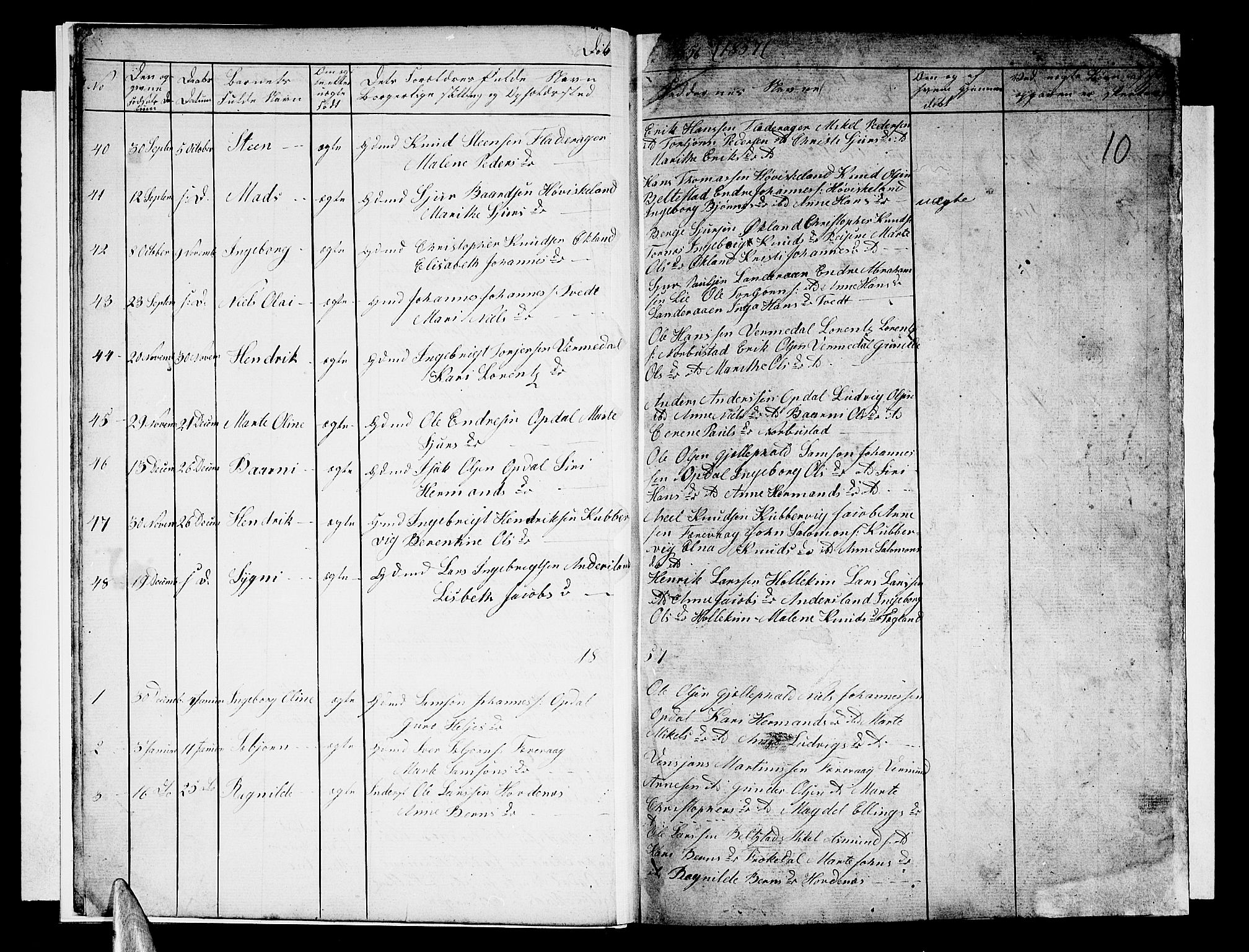 Tysnes sokneprestembete, SAB/A-78601/H/Hab: Parish register (copy) no. E 1, 1855-1874, p. 10