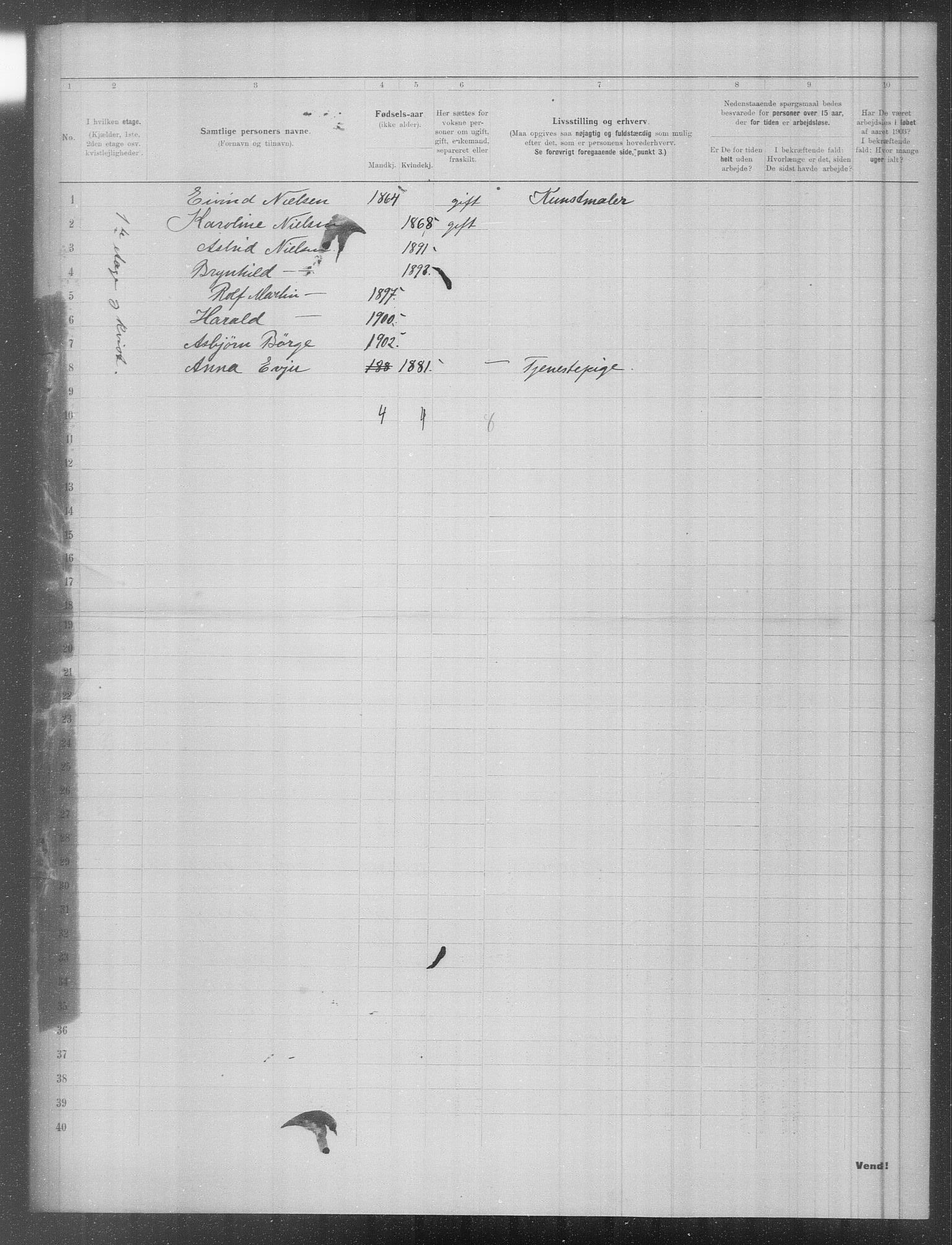 OBA, Municipal Census 1903 for Kristiania, 1903, p. 1634