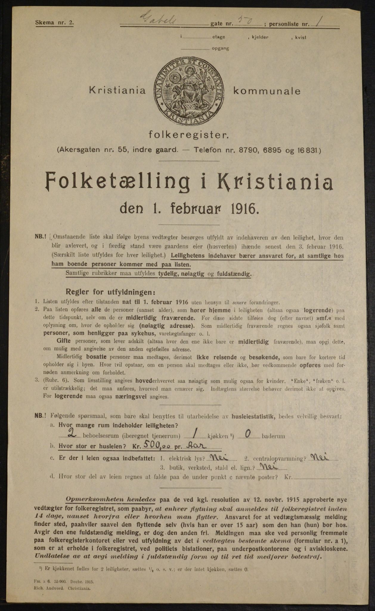 OBA, Municipal Census 1916 for Kristiania, 1916, p. 29318