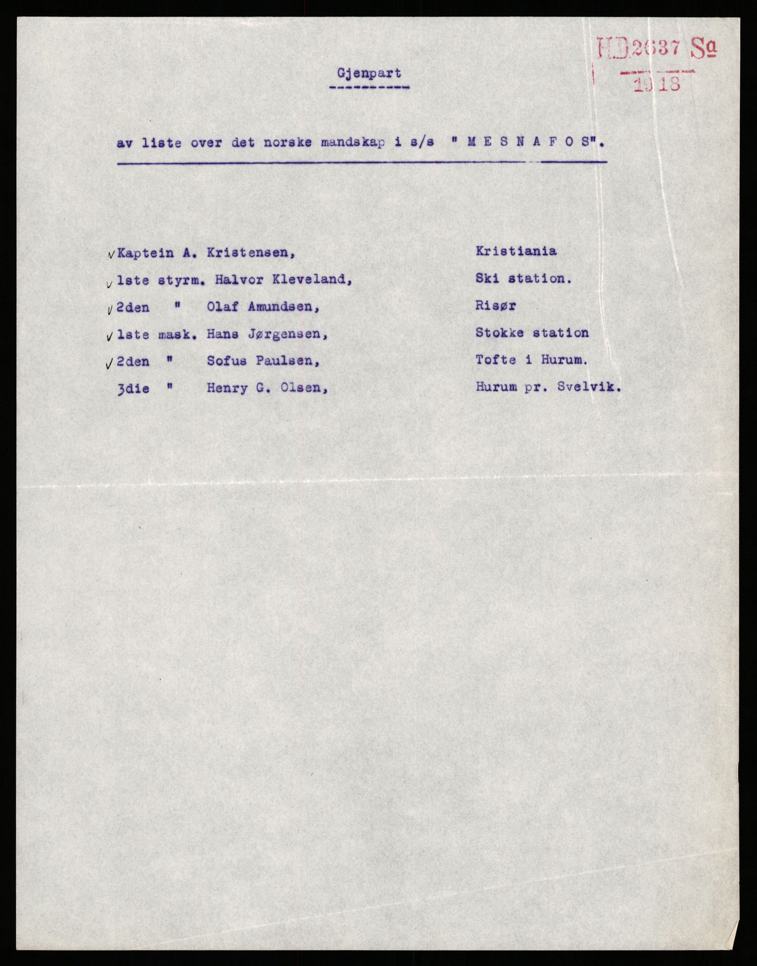 Handelsdepartementet, Sjøfartsavdelingen, 1. sjømannskontor, AV/RA-S-1405/D/Dm/L0010: Forliste skip Lar - Min, 1906-1920, p. 799