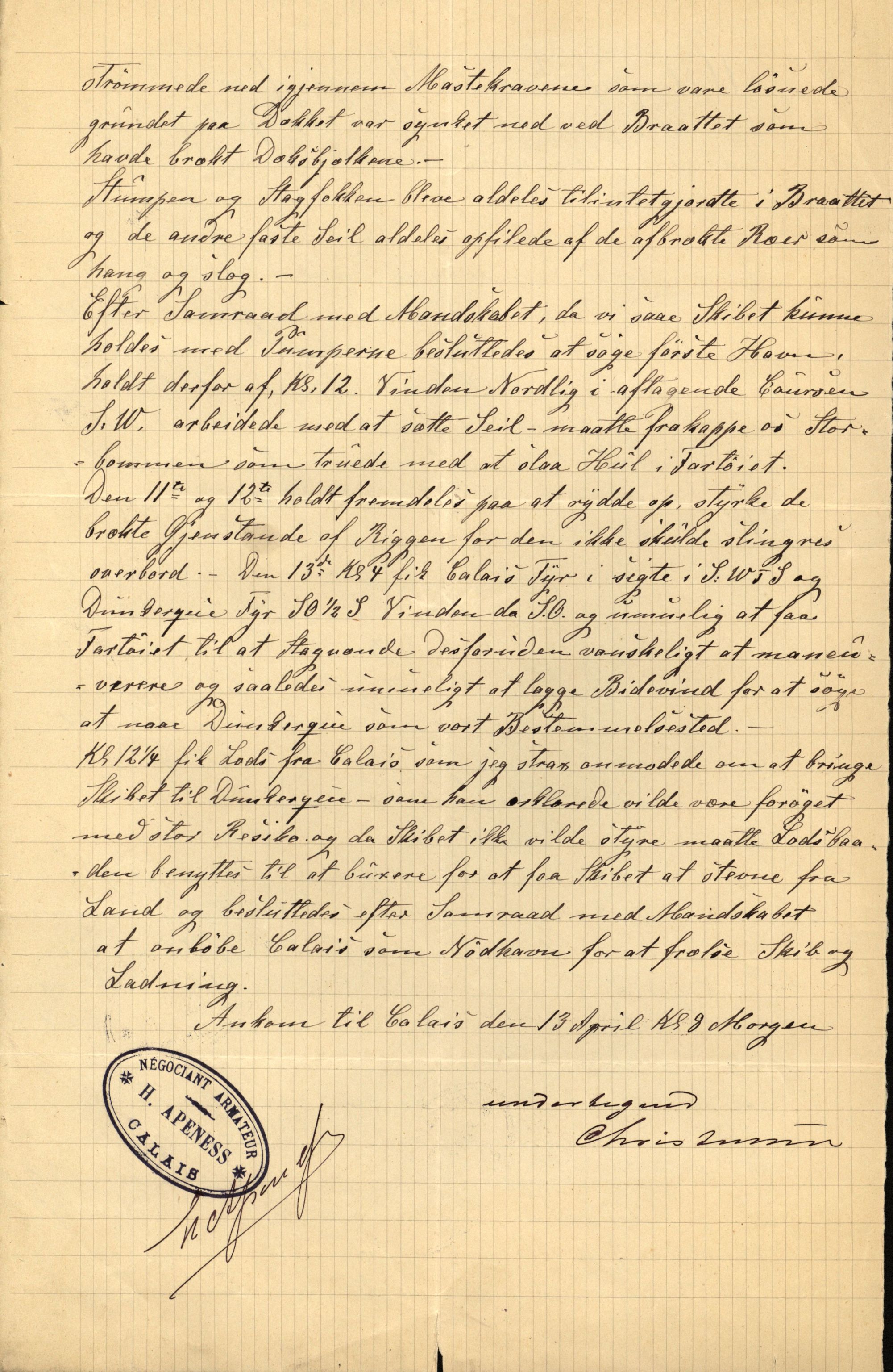 Pa 63 - Østlandske skibsassuranceforening, VEMU/A-1079/G/Ga/L0025/0004: Havaridokumenter / Imanuel, Hefhi, Guldregn, Haabet, Harald, Windsor, 1890, p. 87