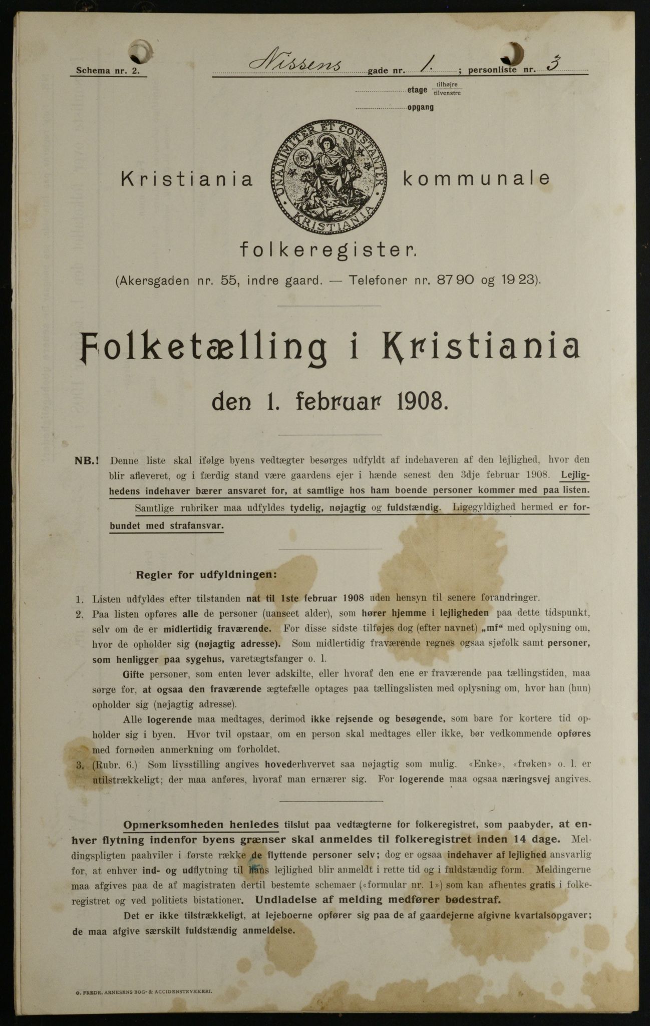 OBA, Municipal Census 1908 for Kristiania, 1908, p. 63819