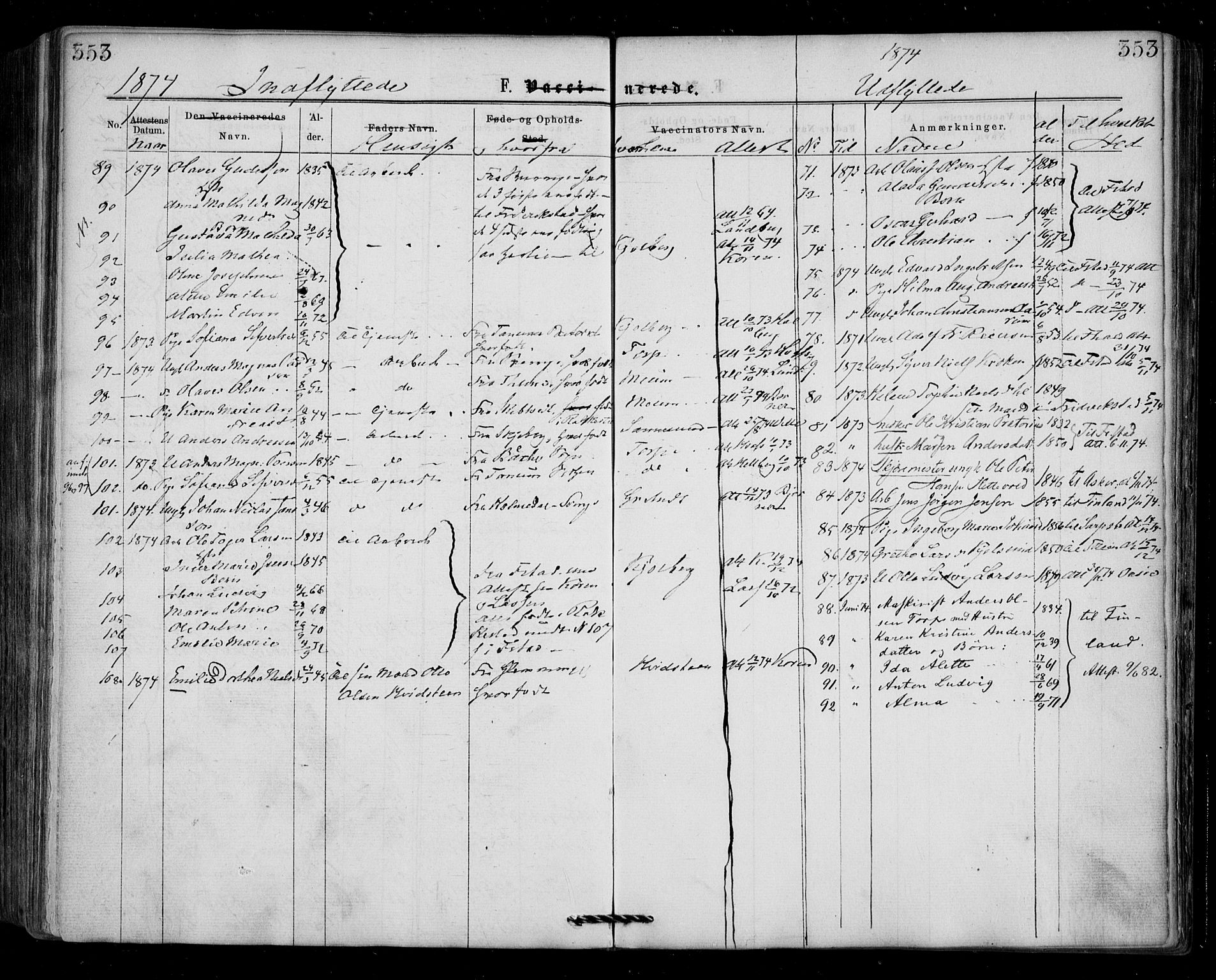 Borge prestekontor Kirkebøker, AV/SAO-A-10903/F/Fa/L0006: Parish register (official) no. I 6, 1861-1874, p. 353